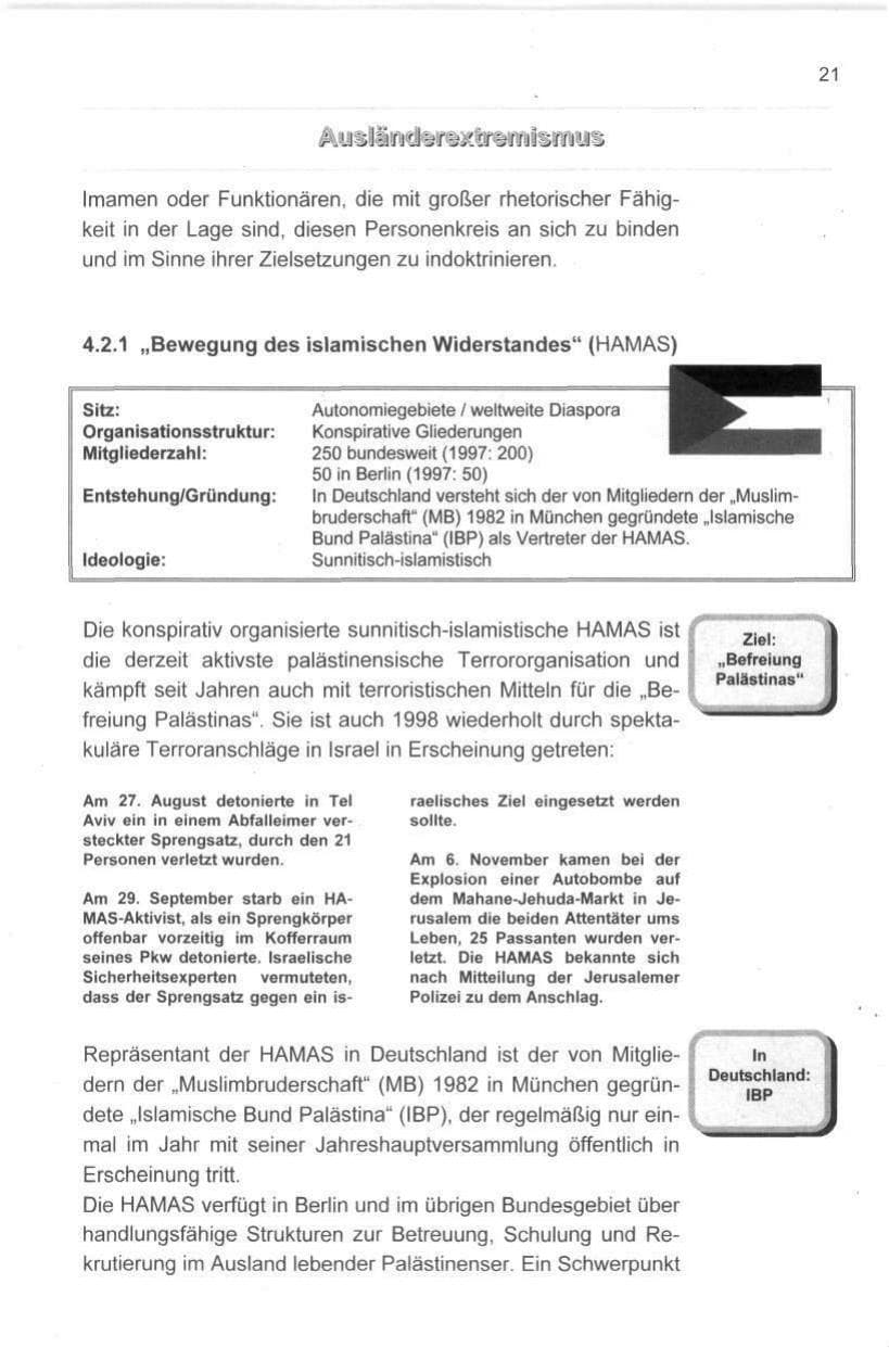Seite 32 des Verfassungsschutzbericht 1998 Berlin