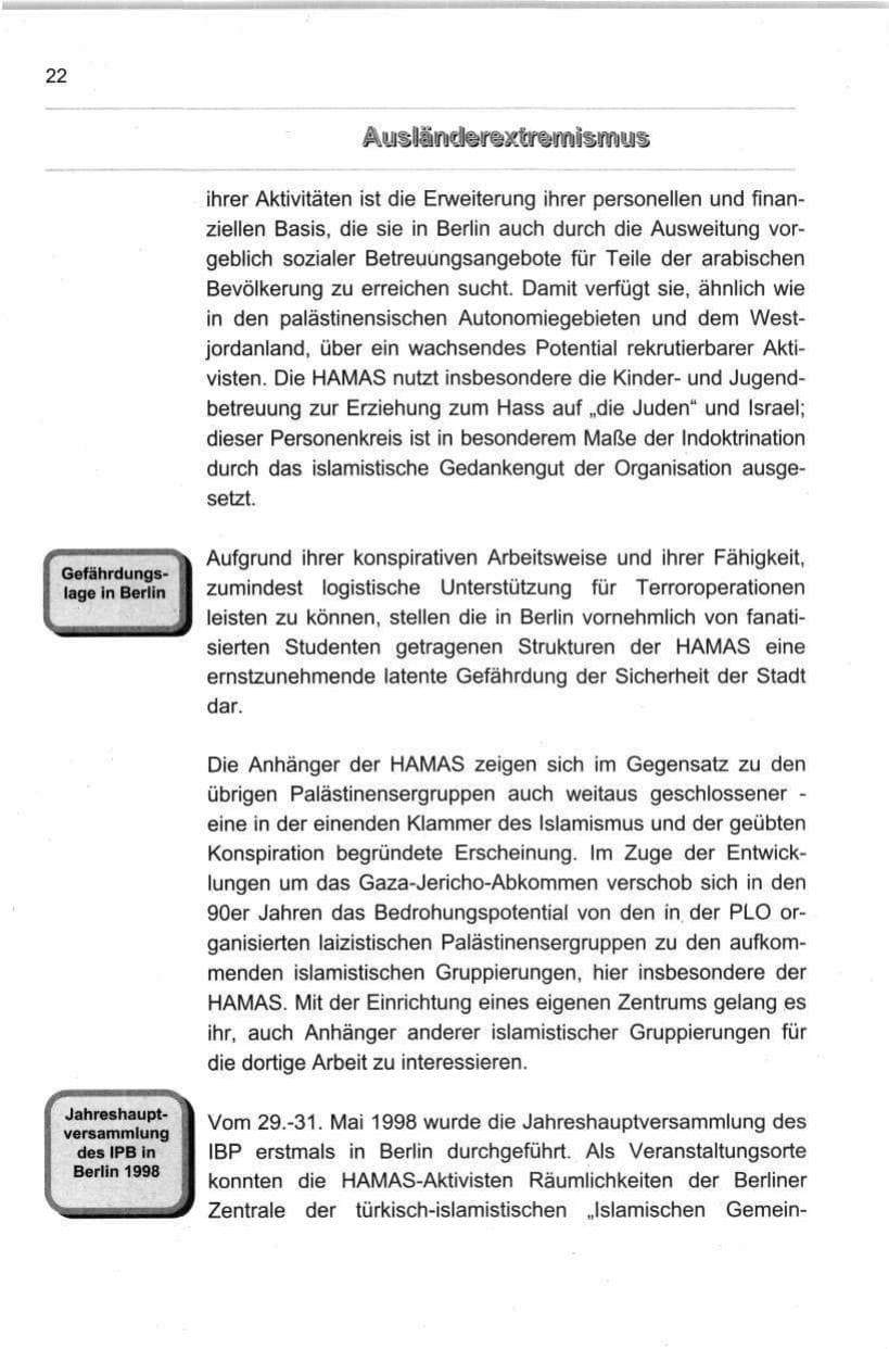 Seite 33 des Verfassungsschutzbericht 1998 Berlin