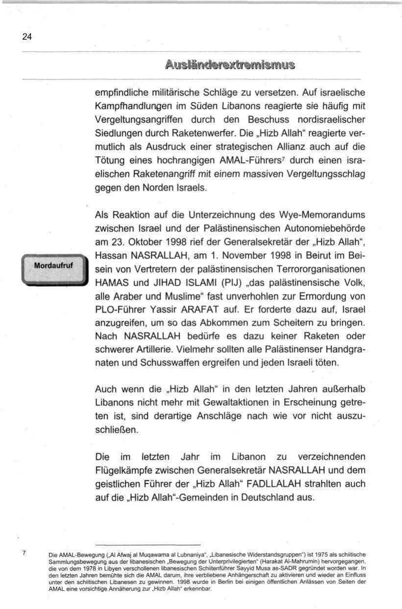Seite 35 des Verfassungsschutzbericht 1998 Berlin