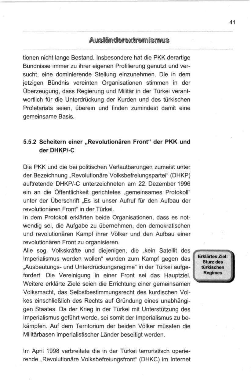 Seite 52 des Verfassungsschutzbericht 1998 Berlin