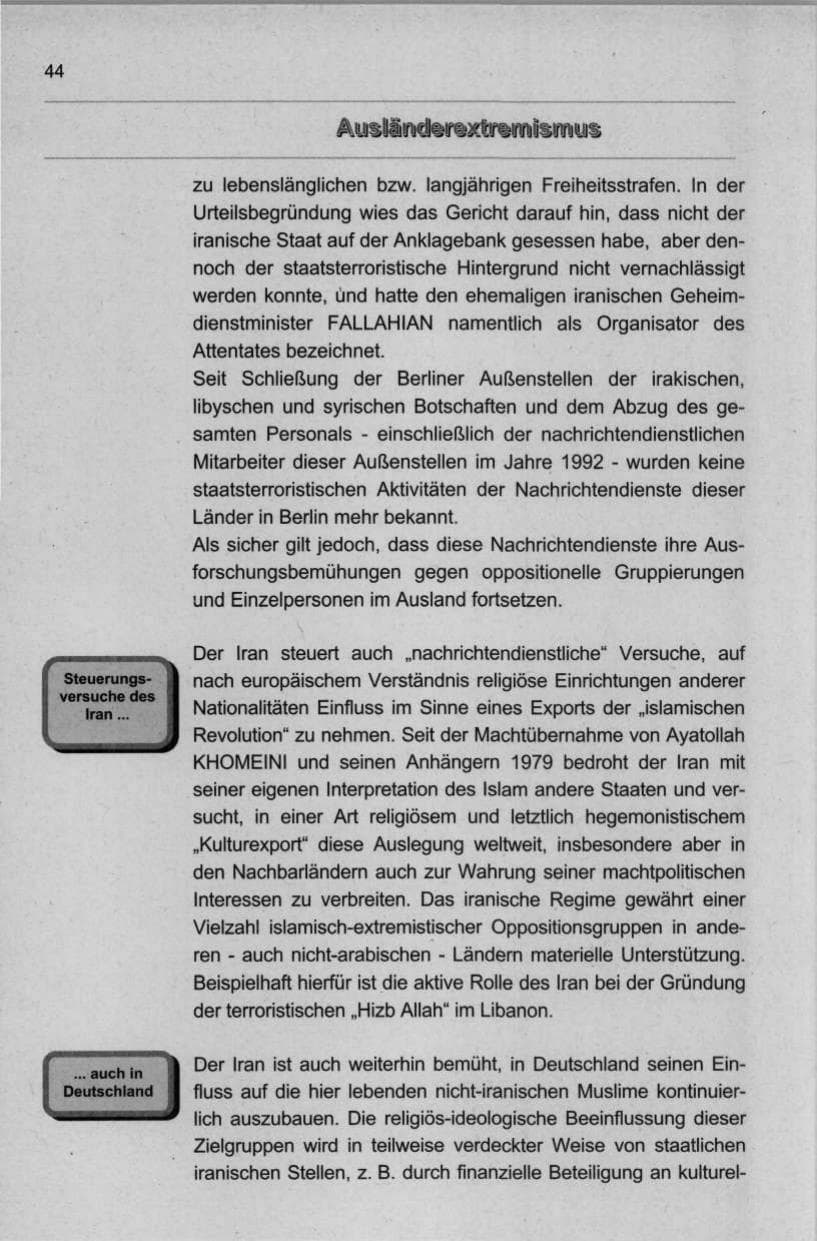 Seite 55 des Verfassungsschutzbericht 1998 Berlin