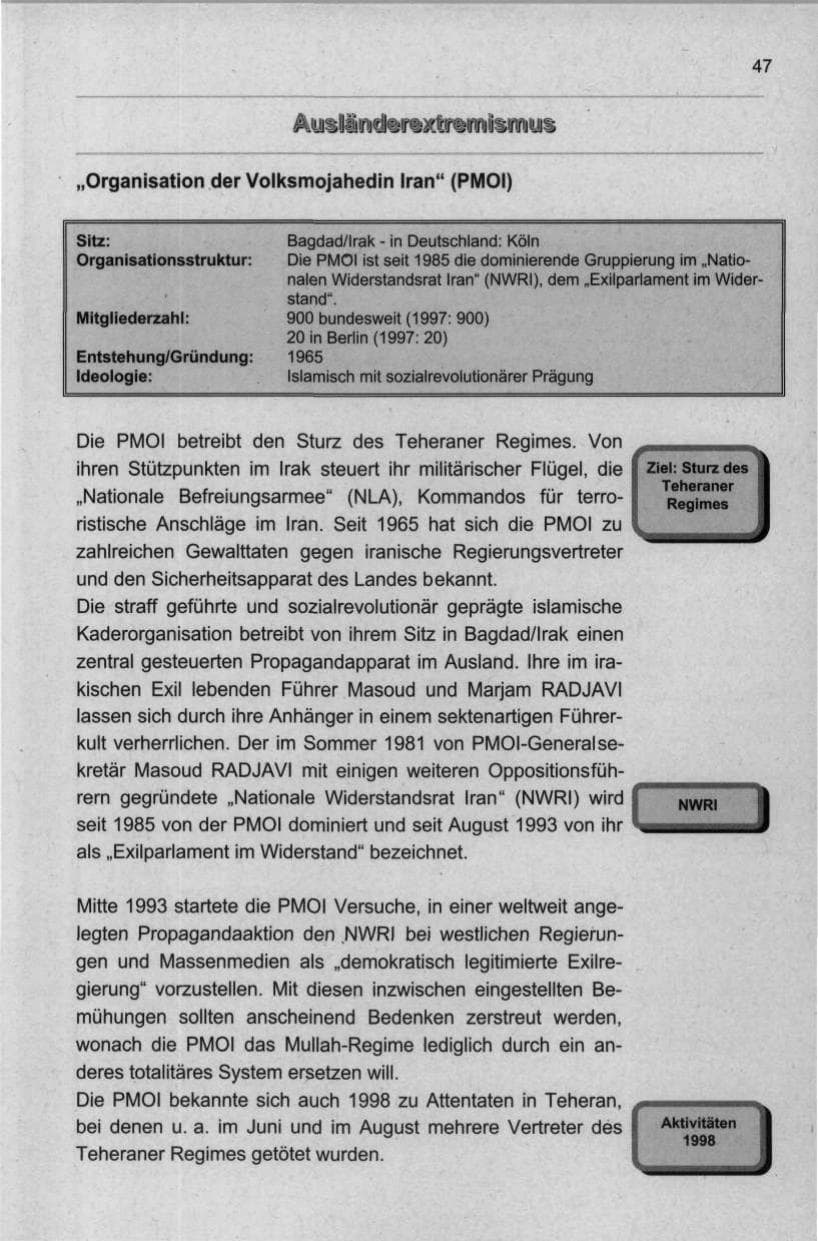 Seite 58 des Verfassungsschutzbericht 1998 Berlin