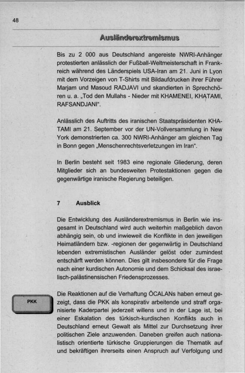 Seite 59 des Verfassungsschutzbericht 1998 Berlin