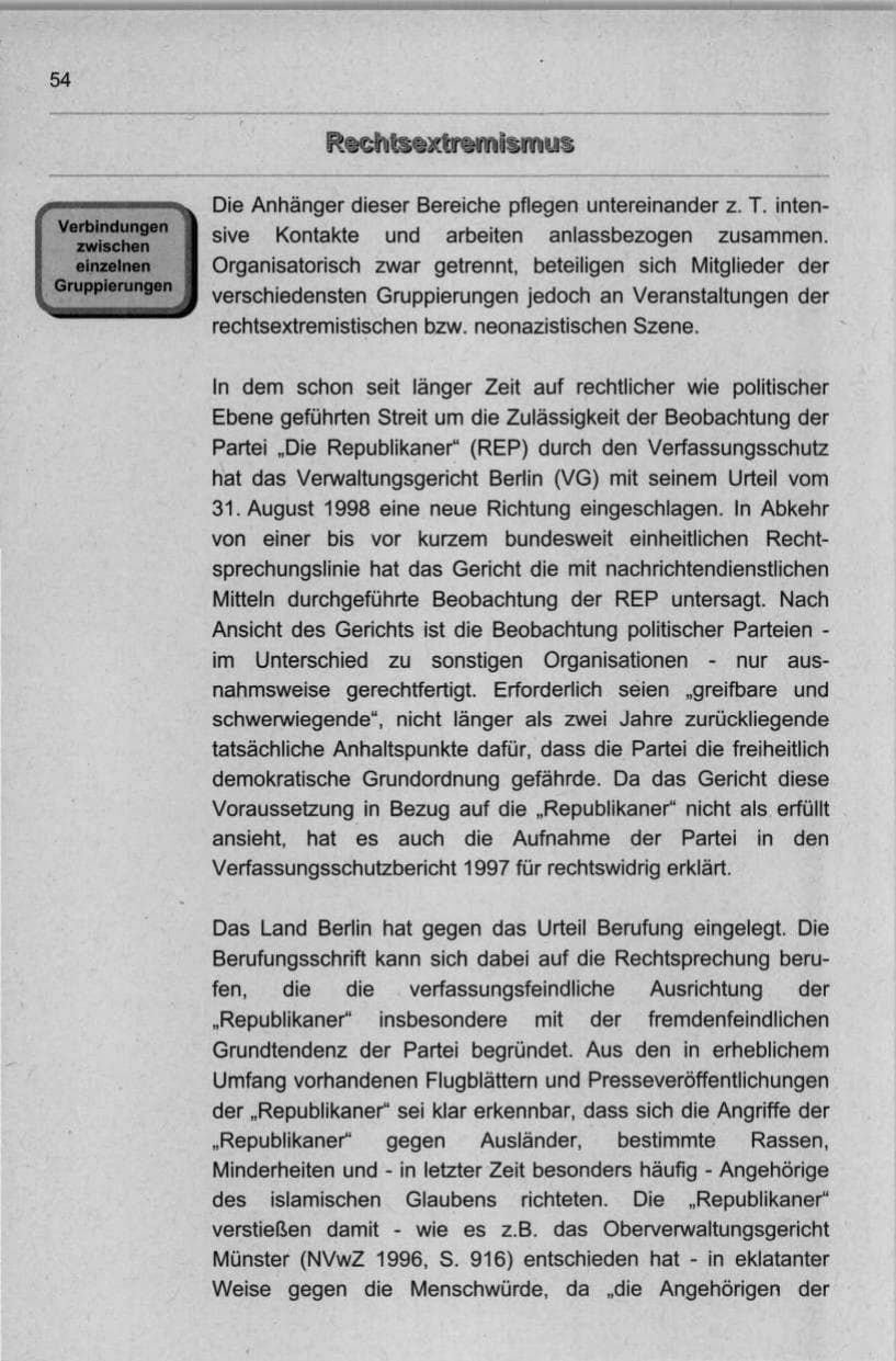 Seite 65 des Verfassungsschutzbericht 1998 Berlin