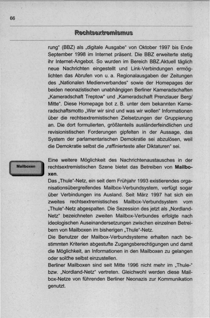 Seite 77 des Verfassungsschutzbericht 1998 Berlin