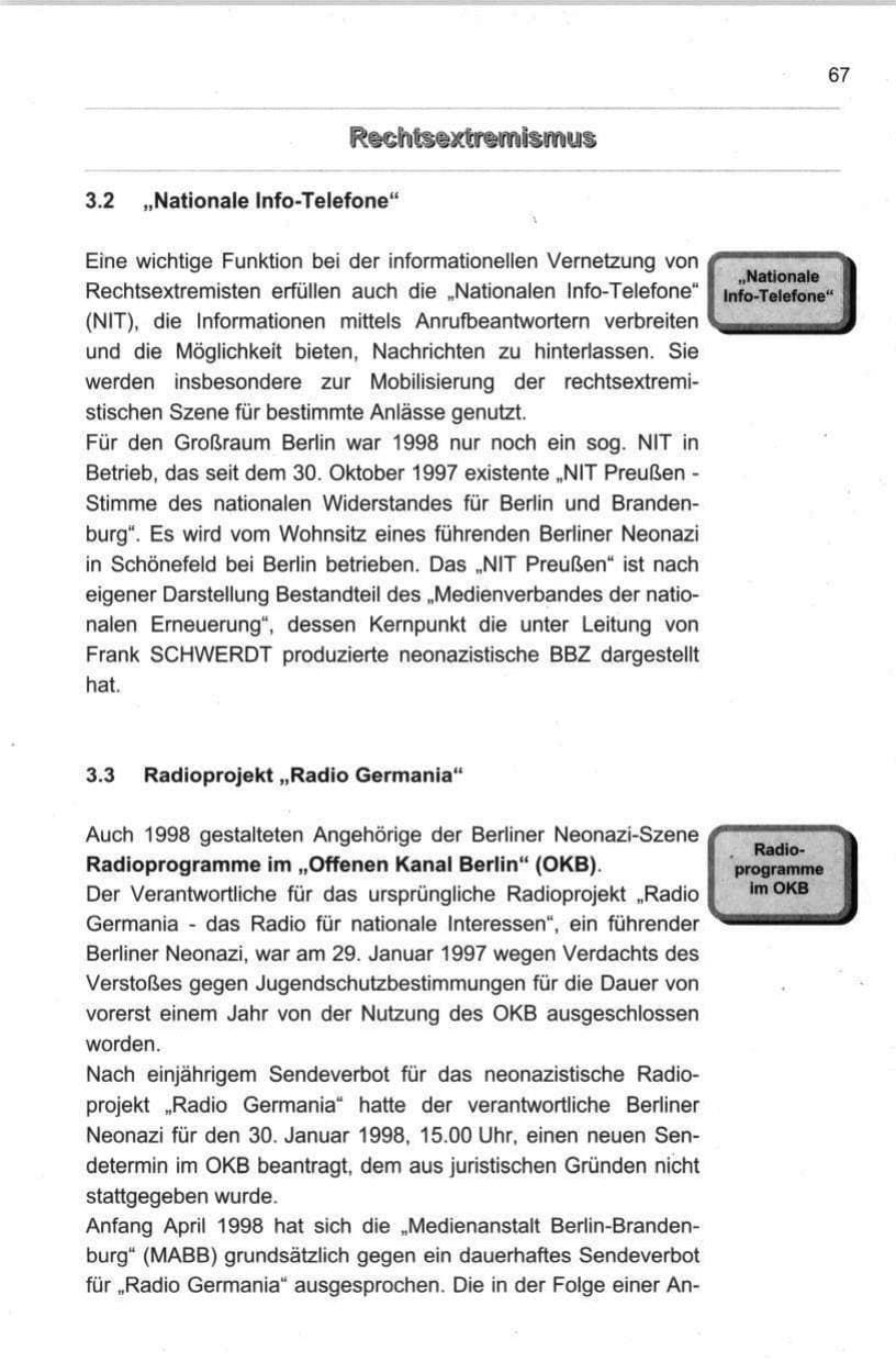 Seite 78 des Verfassungsschutzbericht 1998 Berlin