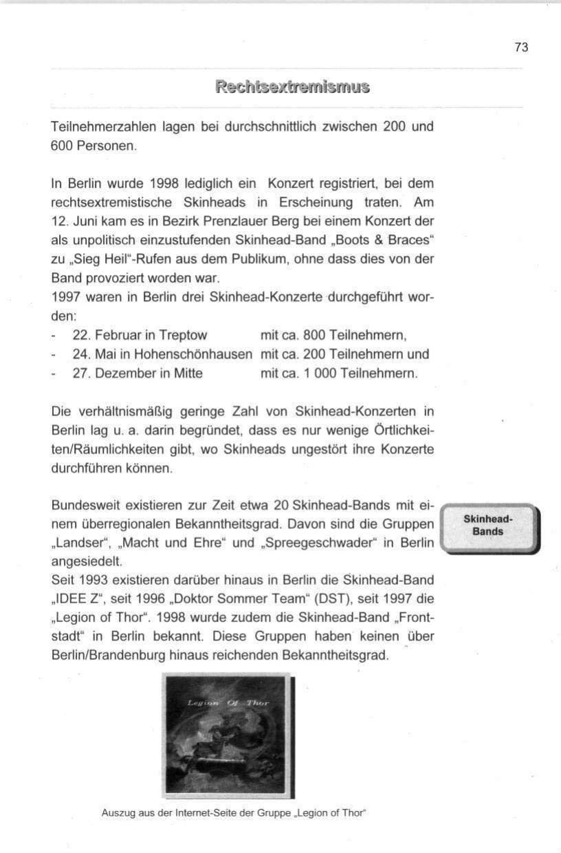 Seite 84 des Verfassungsschutzbericht 1998 Berlin