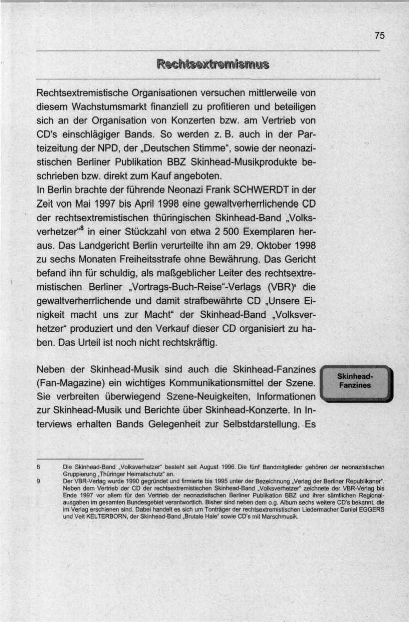 Seite 86 des Verfassungsschutzbericht 1998 Berlin