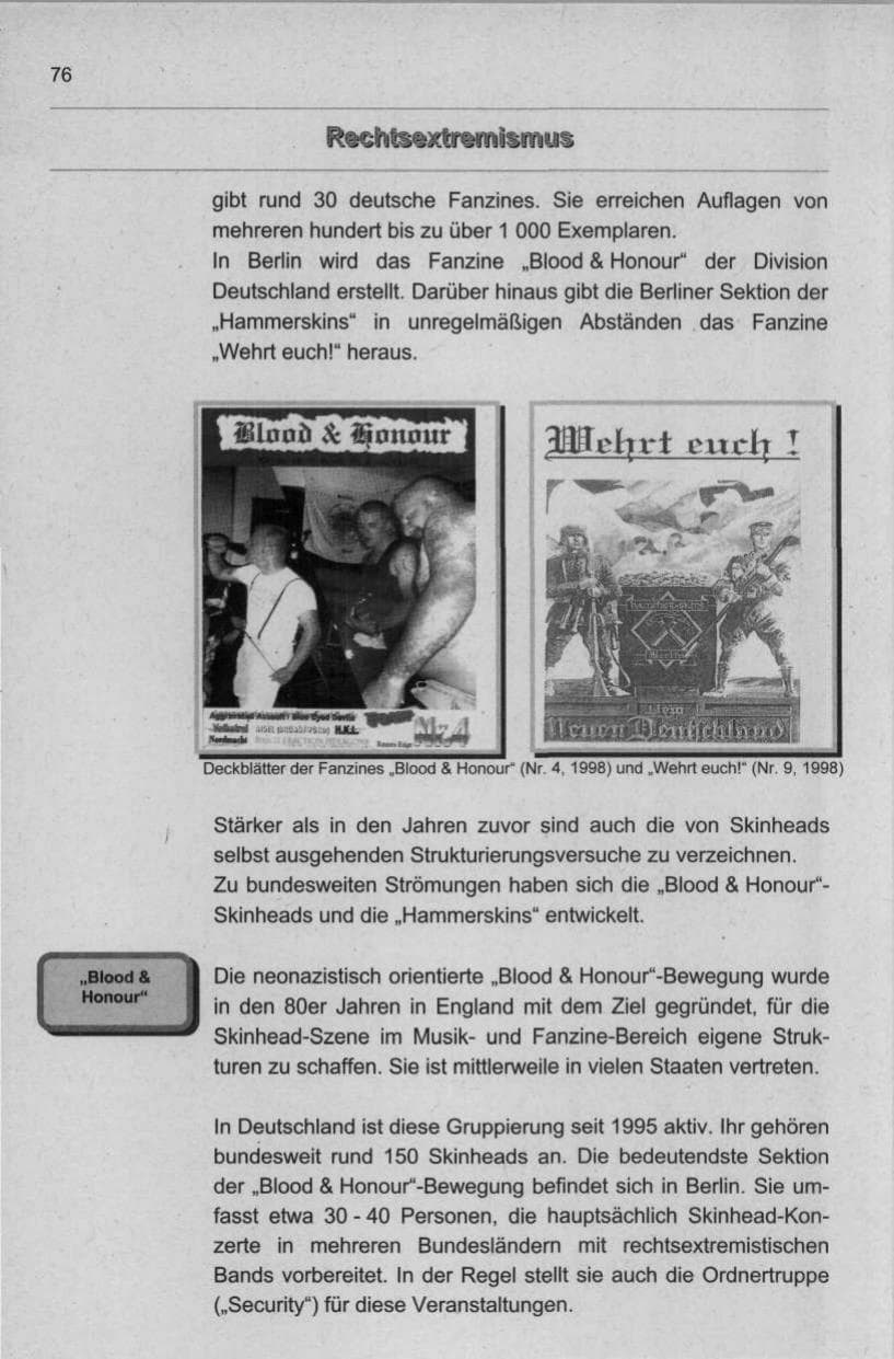 Seite 87 des Verfassungsschutzbericht 1998 Berlin