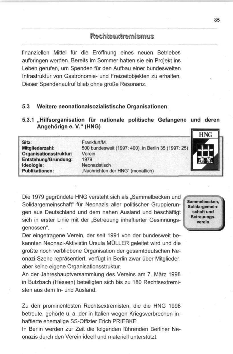 Seite 96 des Verfassungsschutzbericht 1998 Berlin