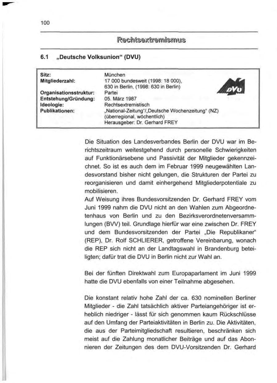 Seite 109 des Verfassungsschutzbericht 1999 Berlin