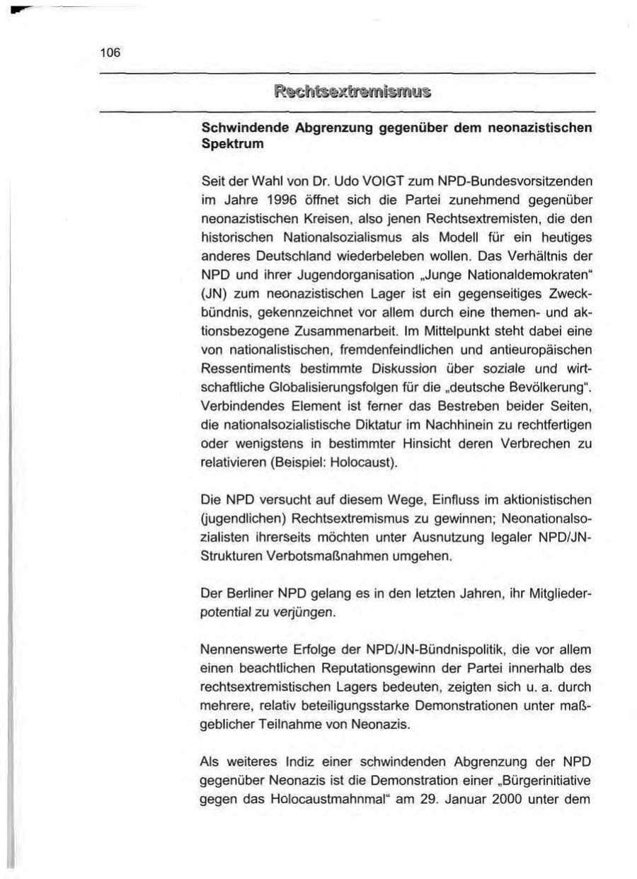 Seite 115 des Verfassungsschutzbericht 1999 Berlin