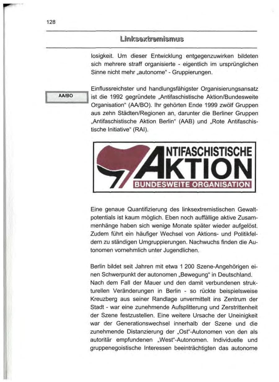 Seite 137 des Verfassungsschutzbericht 1999 Berlin