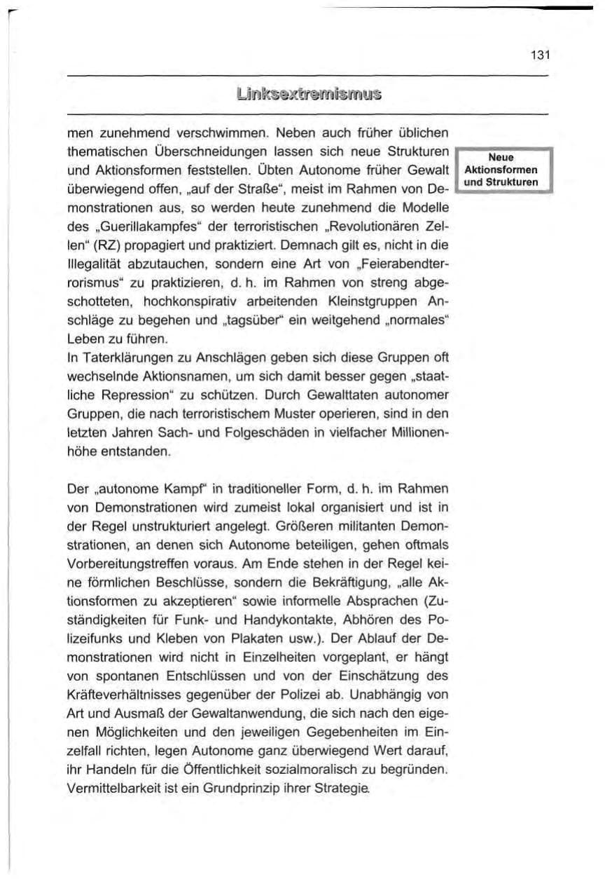 Seite 140 des Verfassungsschutzbericht 1999 Berlin