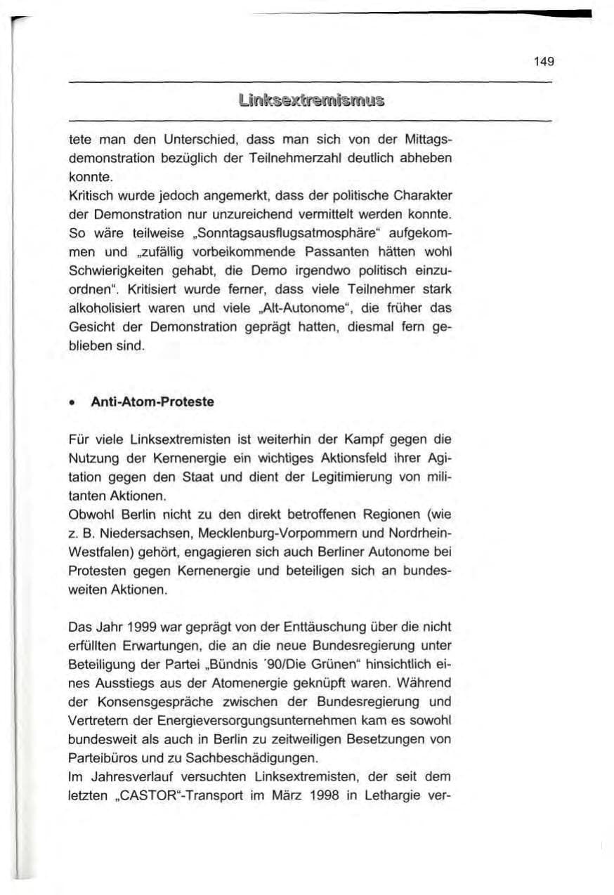 Seite 158 des Verfassungsschutzbericht 1999 Berlin