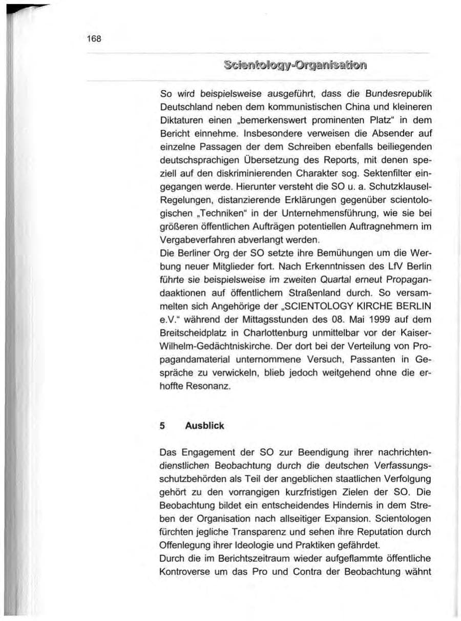 Seite 177 des Verfassungsschutzbericht 1999 Berlin