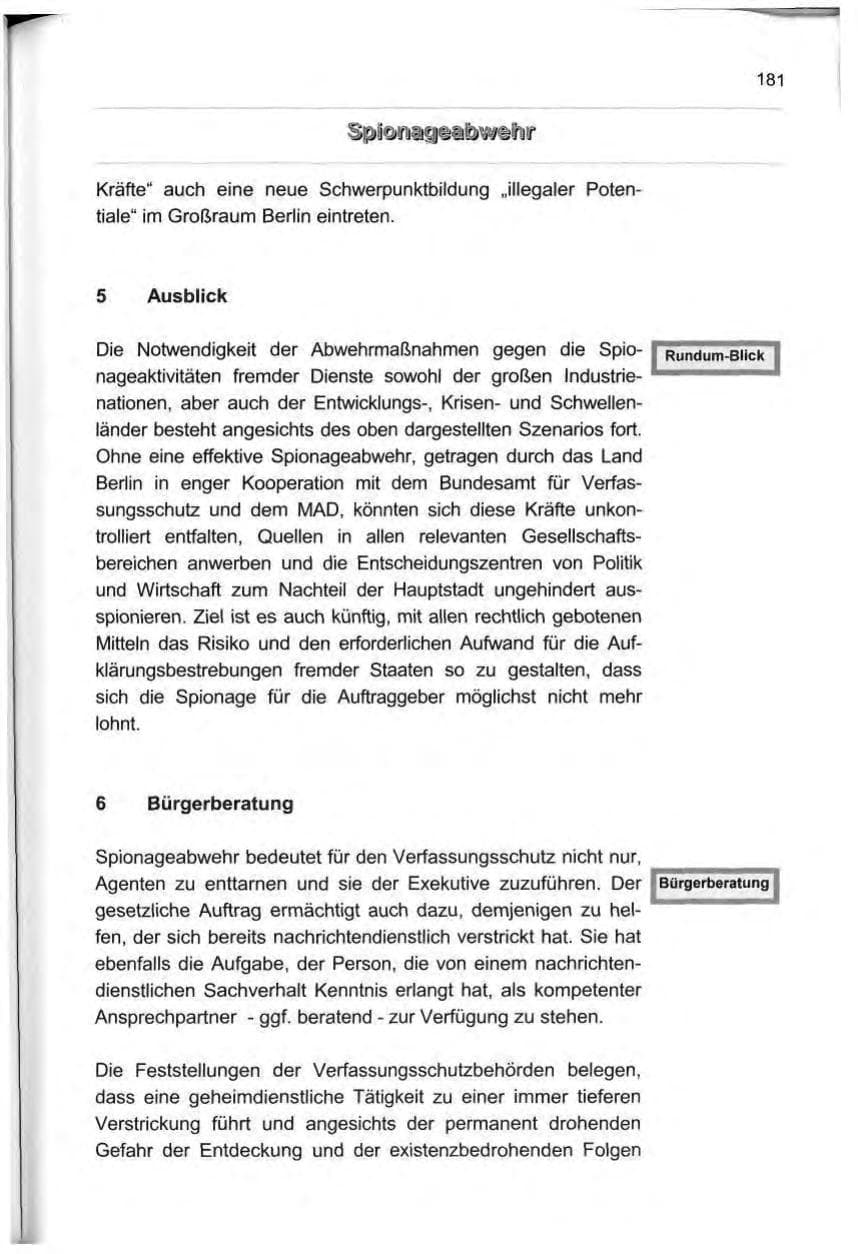 Seite 190 des Verfassungsschutzbericht 1999 Berlin