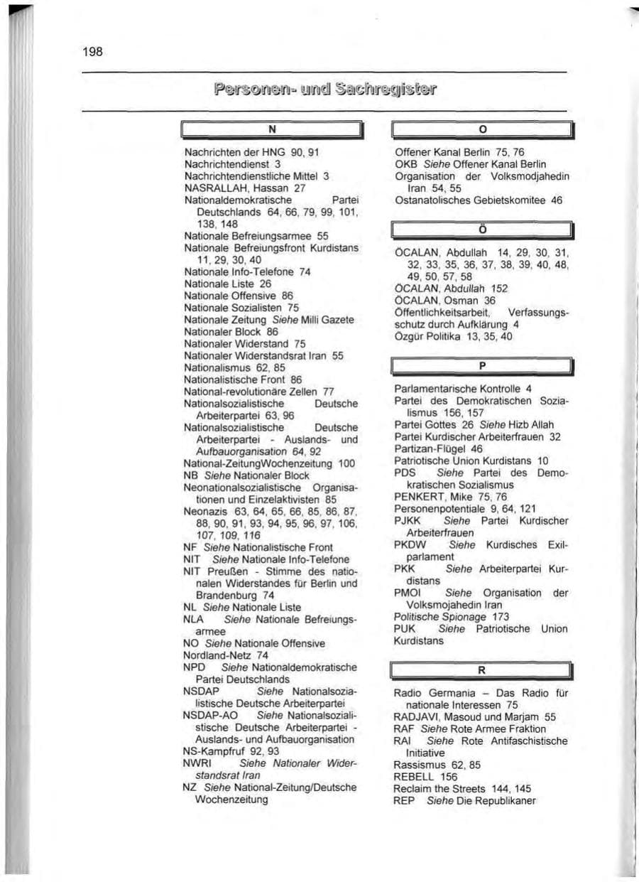 Seite 207 des Verfassungsschutzbericht 1999 Berlin