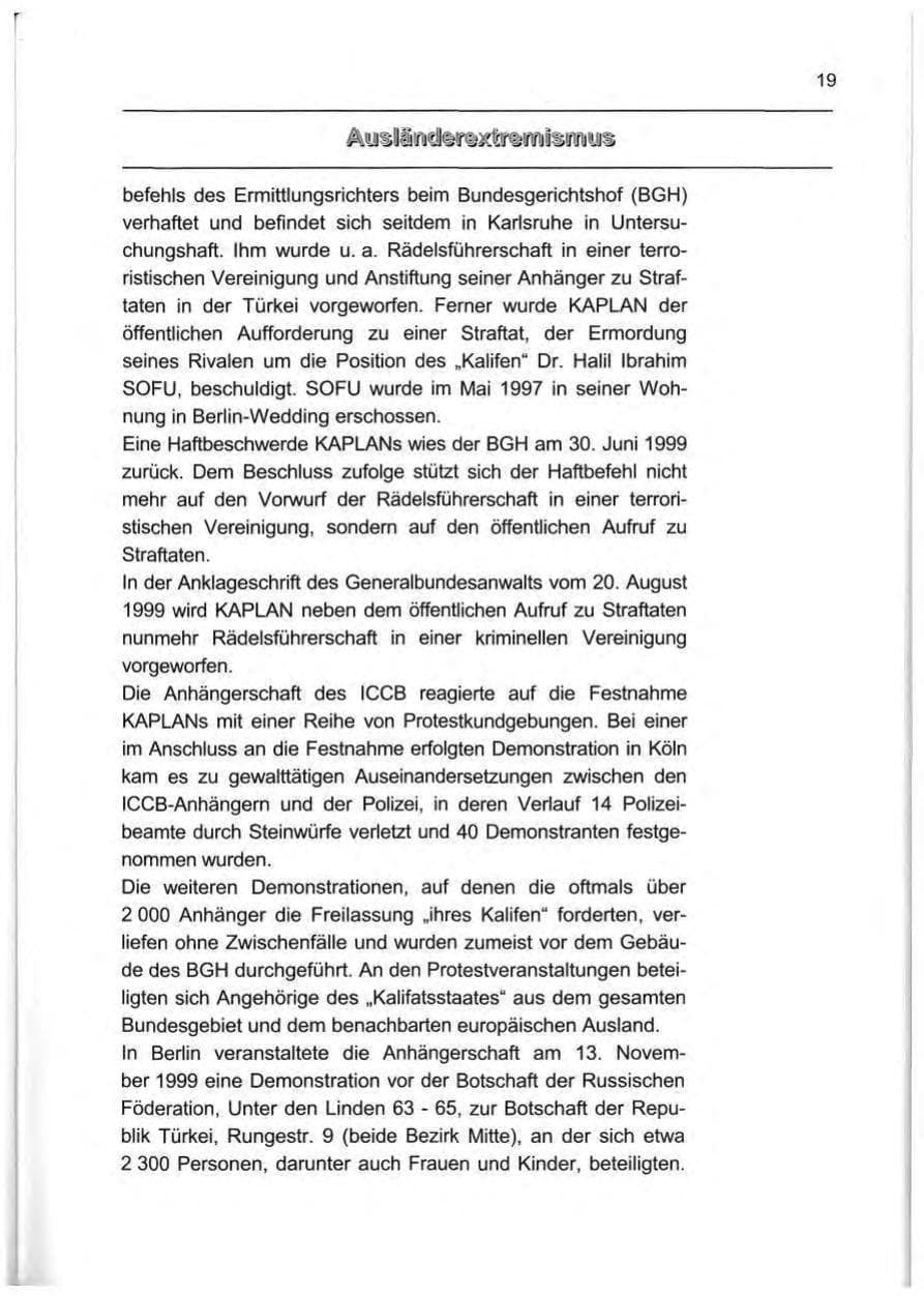 Seite 28 des Verfassungsschutzbericht 1999 Berlin