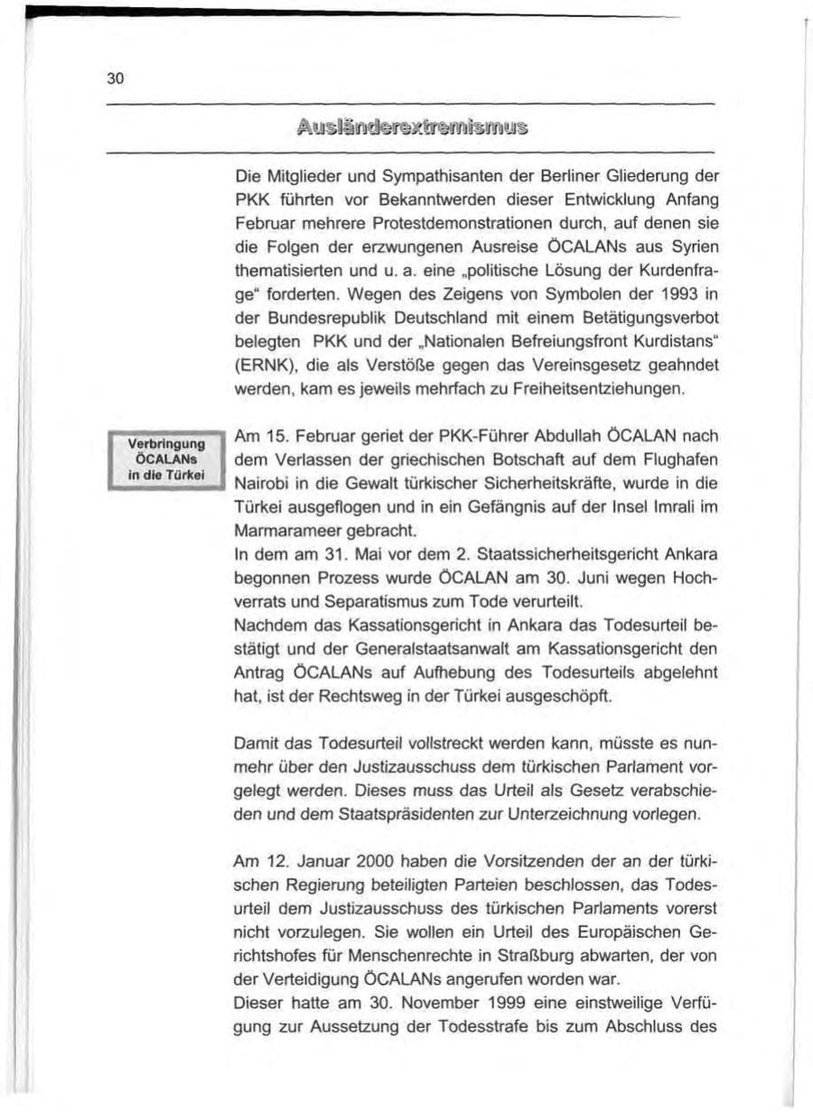 Seite 39 des Verfassungsschutzbericht 1999 Berlin
