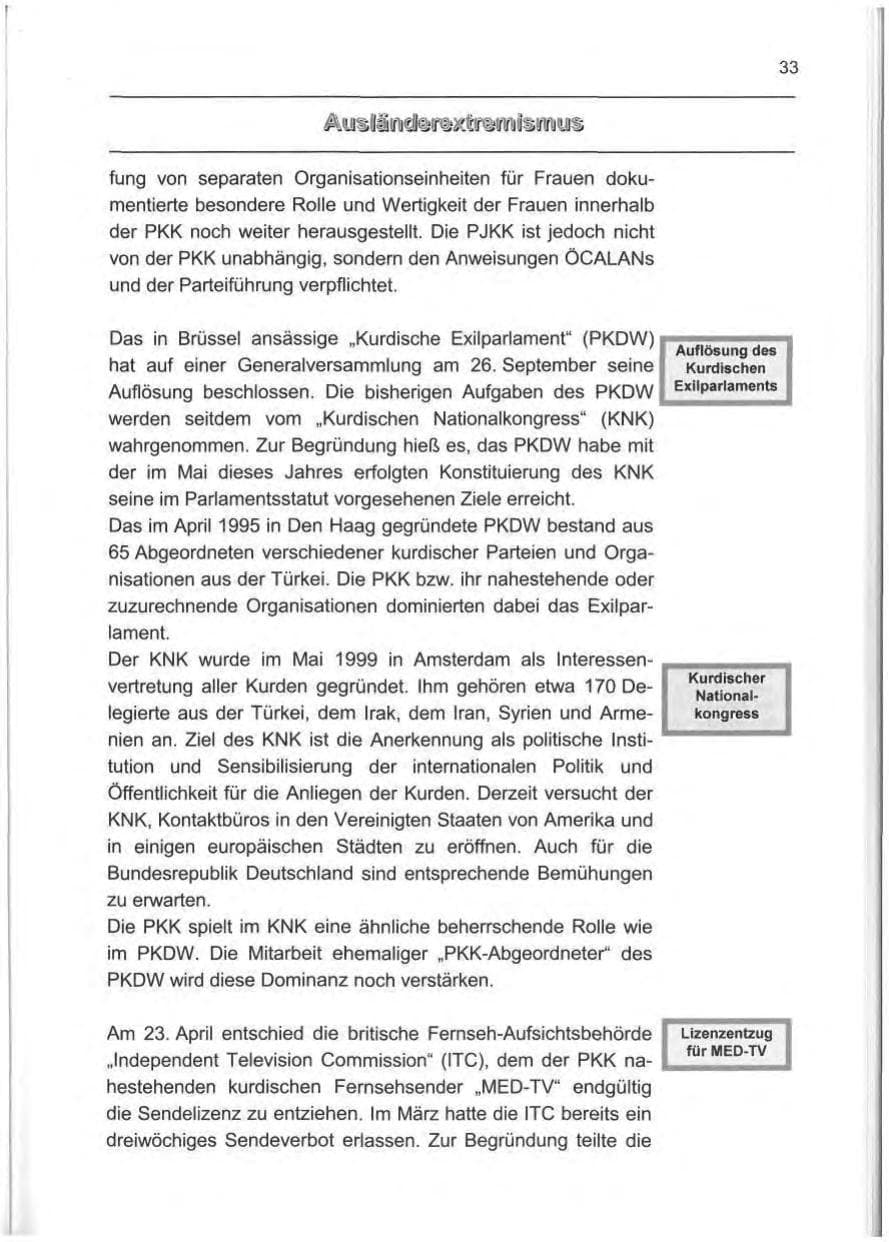 Seite 42 des Verfassungsschutzbericht 1999 Berlin