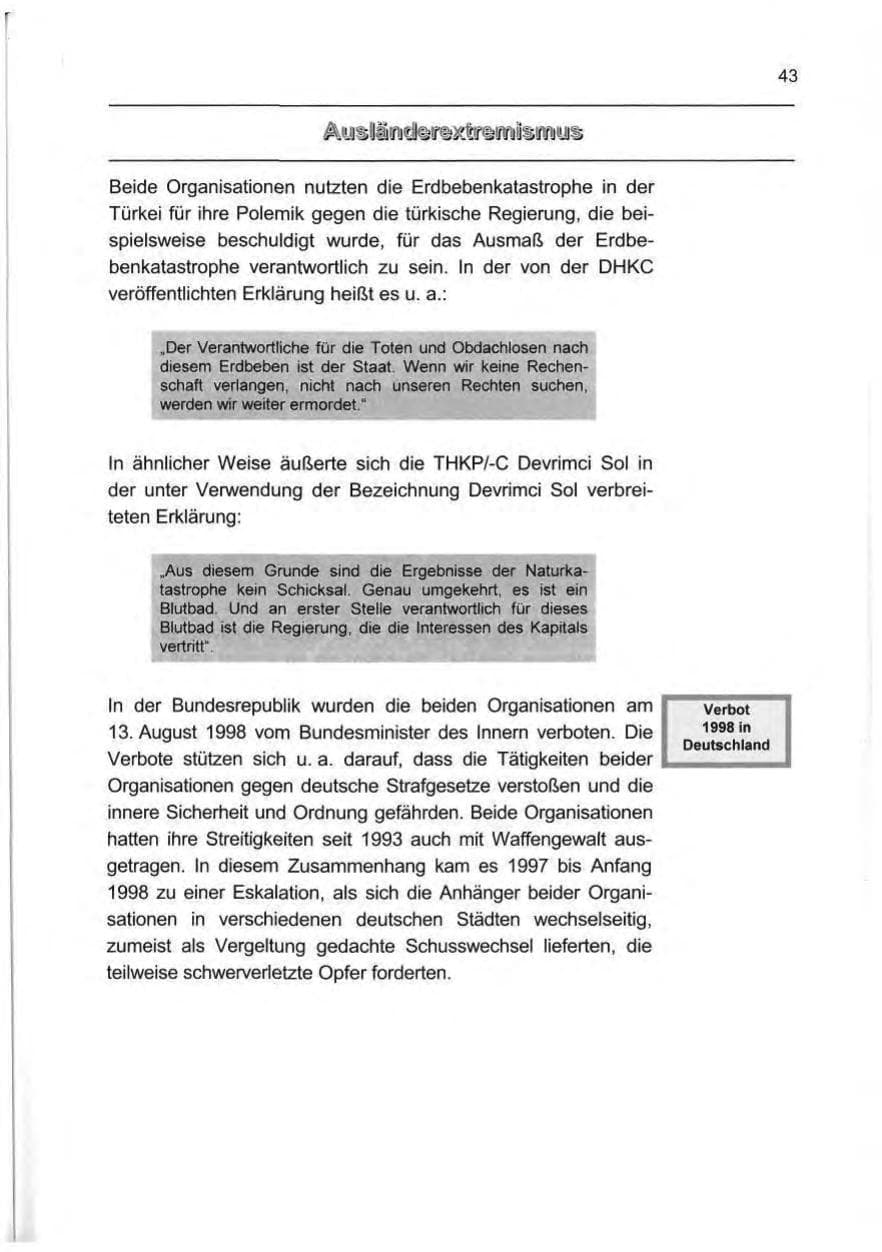 Seite 52 des Verfassungsschutzbericht 1999 Berlin