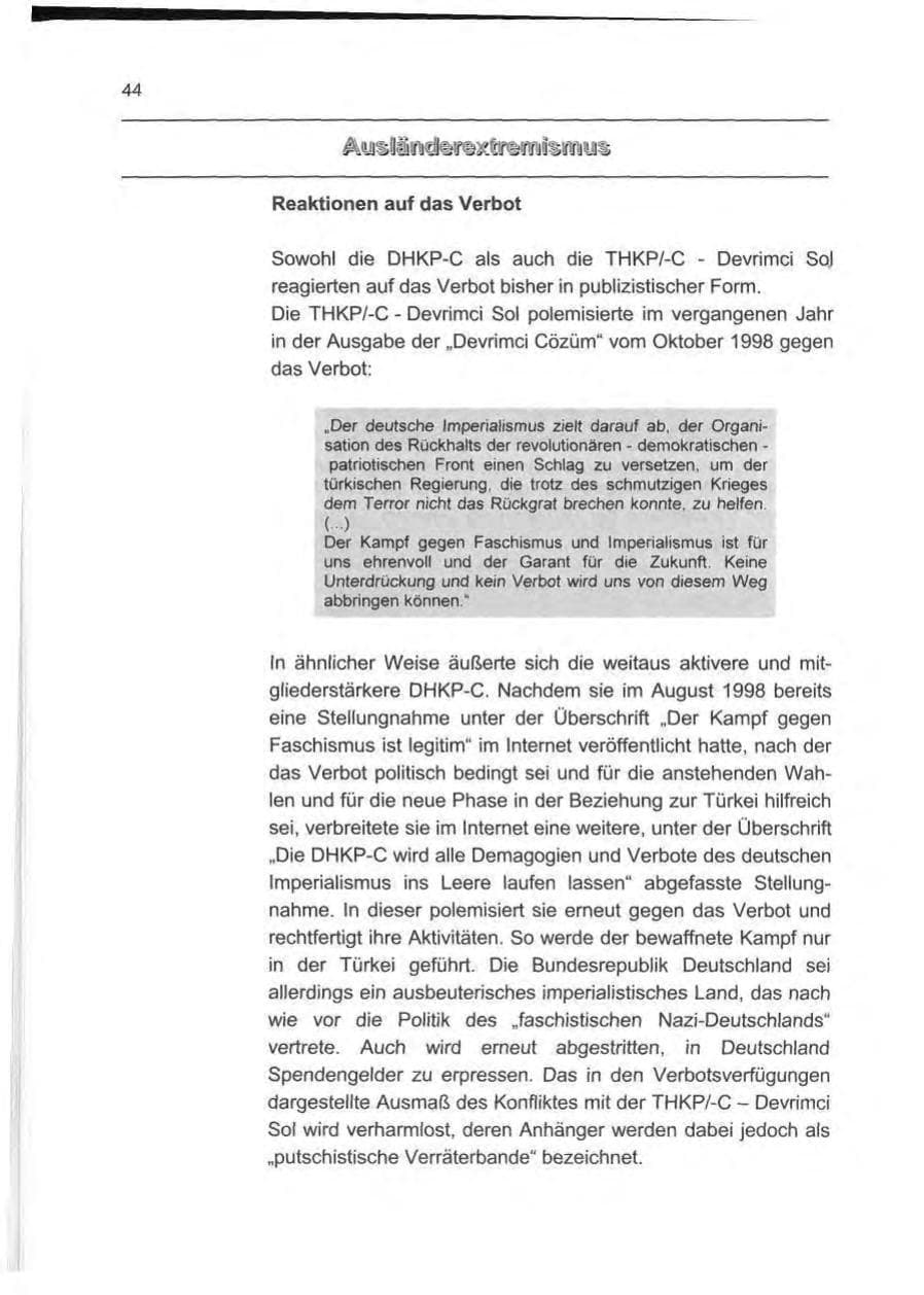 Seite 53 des Verfassungsschutzbericht 1999 Berlin