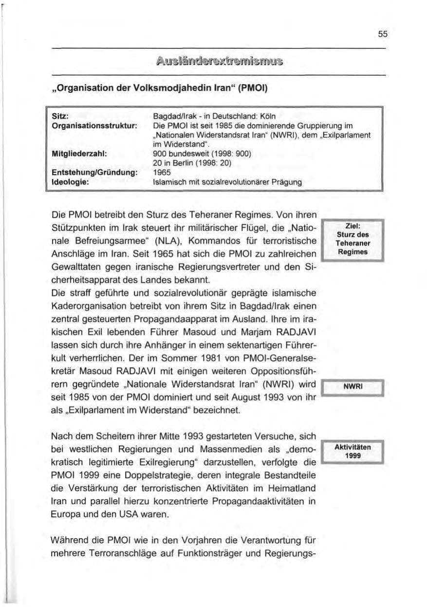 Seite 64 des Verfassungsschutzbericht 1999 Berlin
