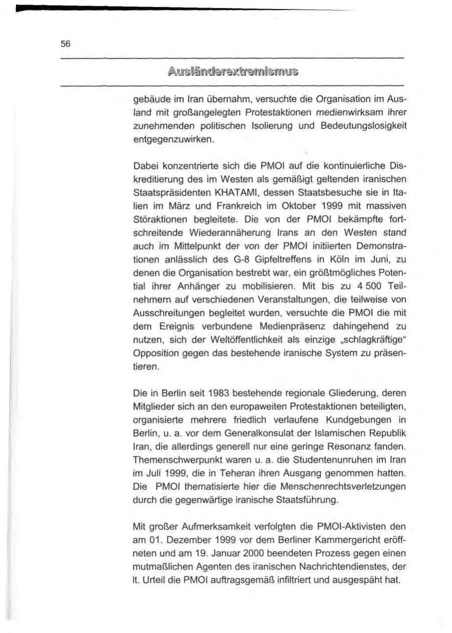 Seite 65 des Verfassungsschutzbericht 1999 Berlin