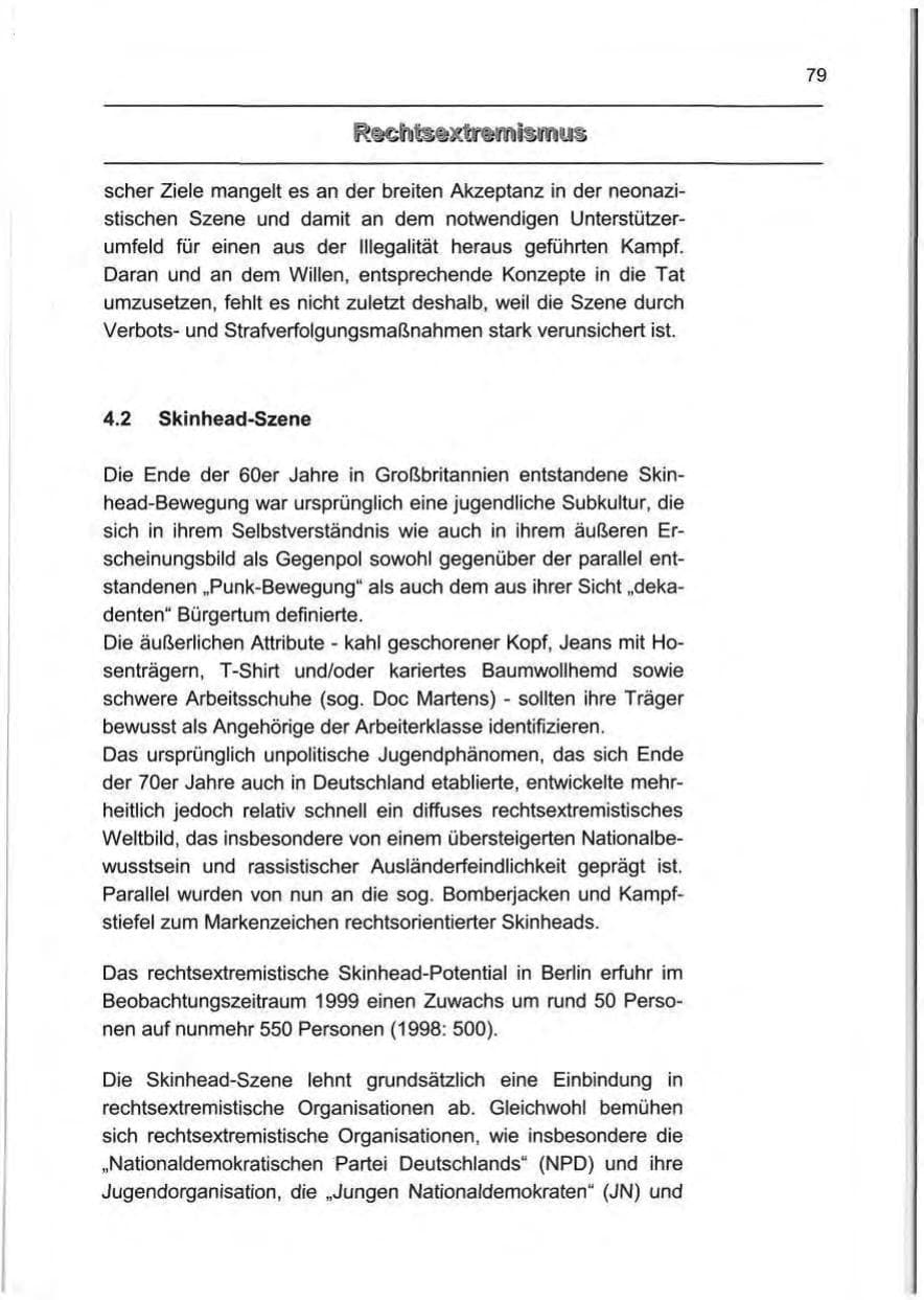 Seite 88 des Verfassungsschutzbericht 1999 Berlin