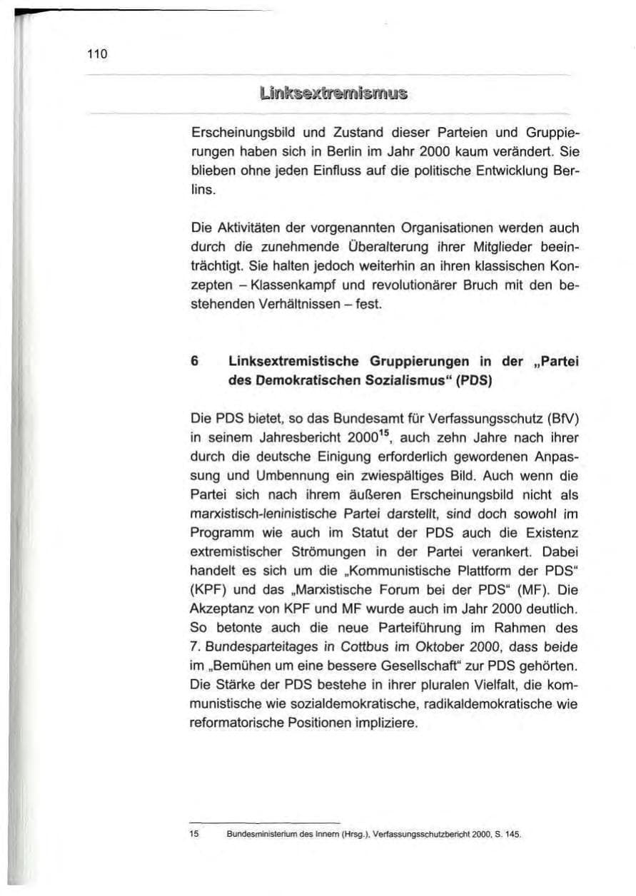 Seite 119 des Verfassungsschutzbericht 2000 Berlin