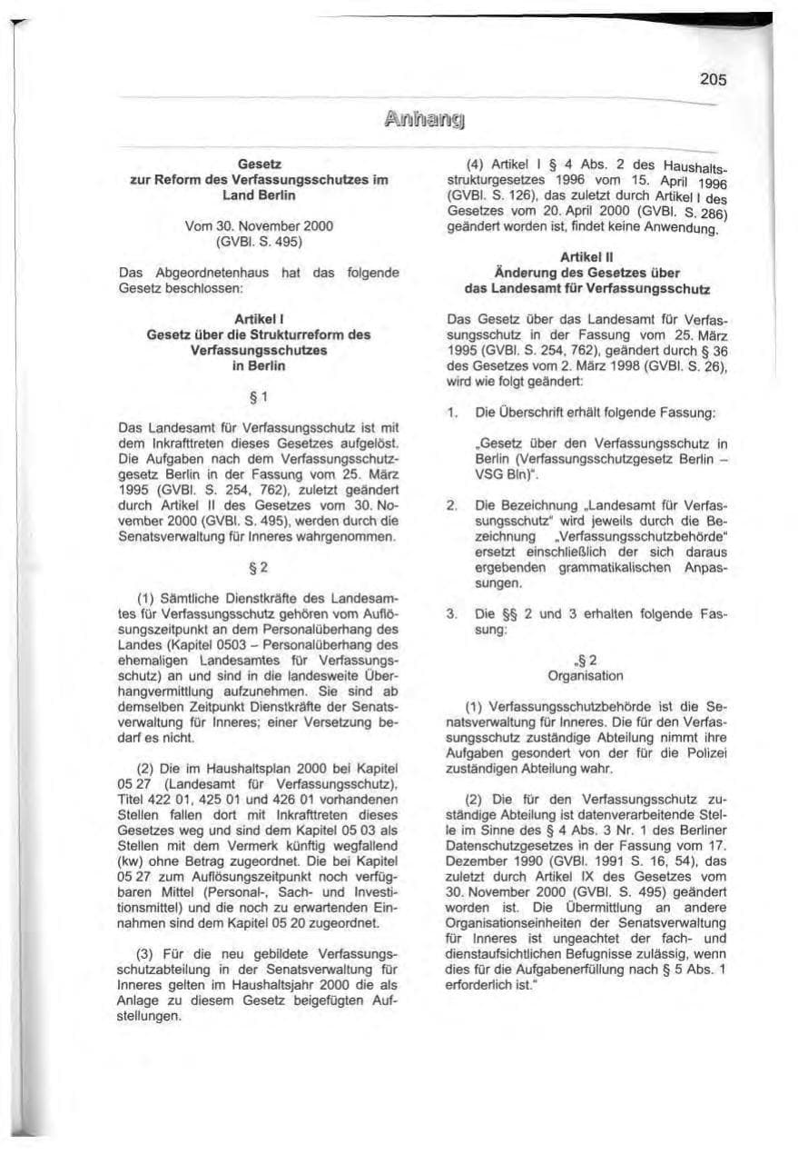 Seite 216 des Verfassungsschutzbericht 2000 Berlin