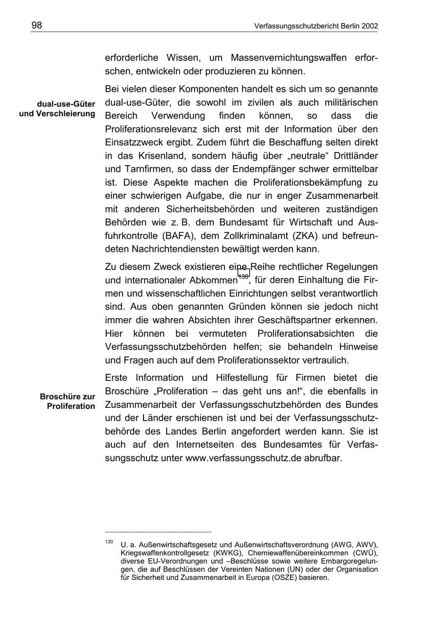 Seite 102 des Verfassungsschutzbericht 2002 Berlin