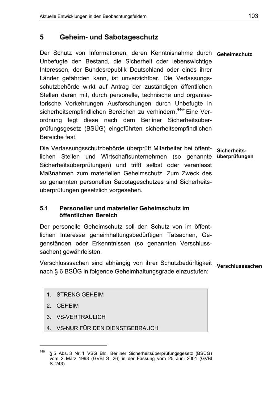 Seite 107 des Verfassungsschutzbericht 2002 Berlin