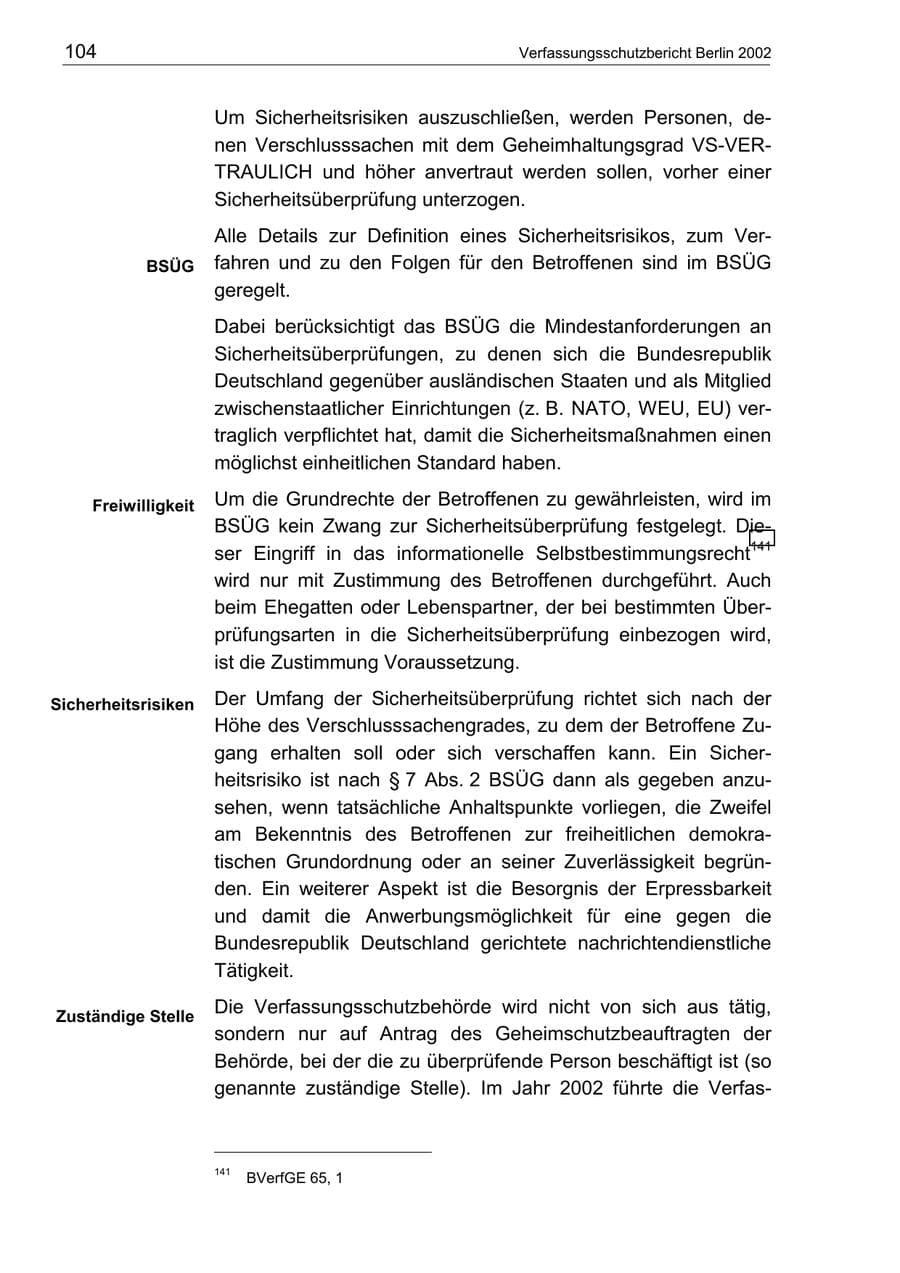 Seite 108 des Verfassungsschutzbericht 2002 Berlin