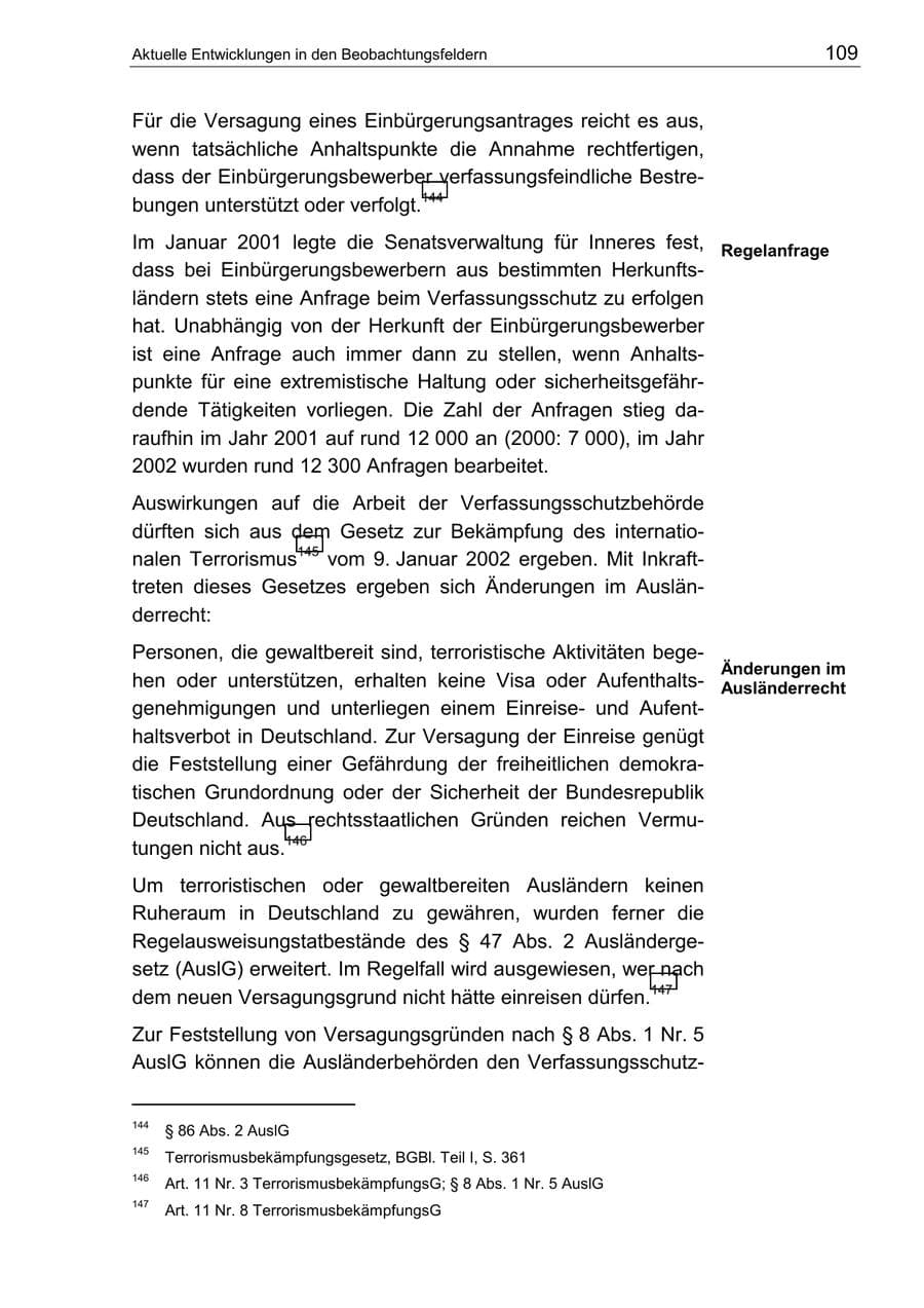 Seite 113 des Verfassungsschutzbericht 2002 Berlin