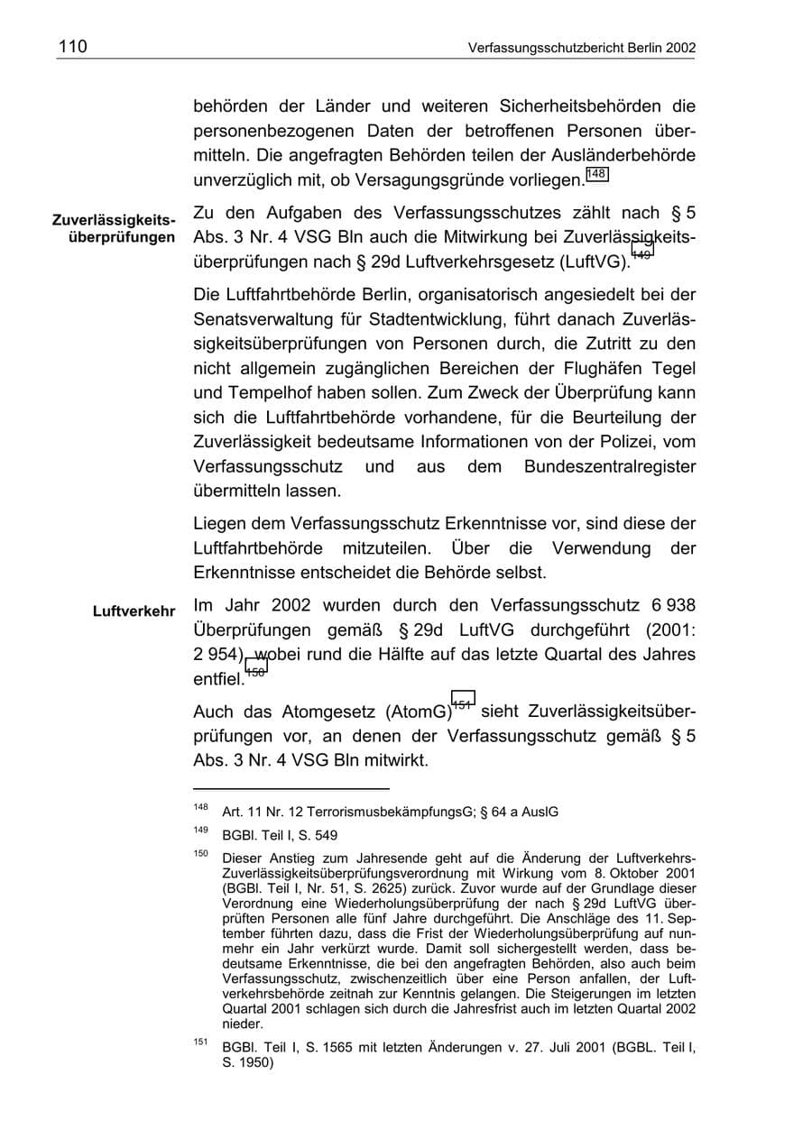 Seite 114 des Verfassungsschutzbericht 2002 Berlin