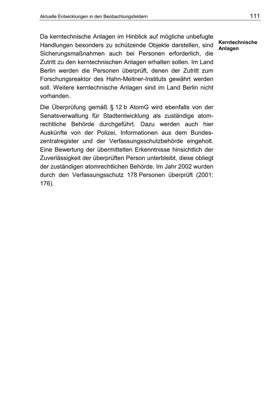 Seite 115 des Verfassungsschutzbericht 2002 Berlin