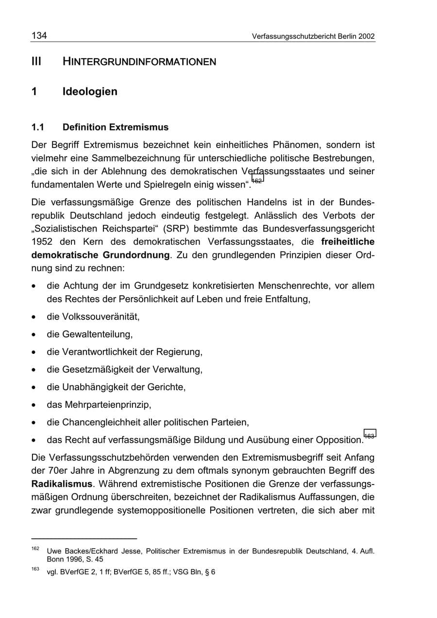 Seite 138 des Verfassungsschutzbericht 2002 Berlin