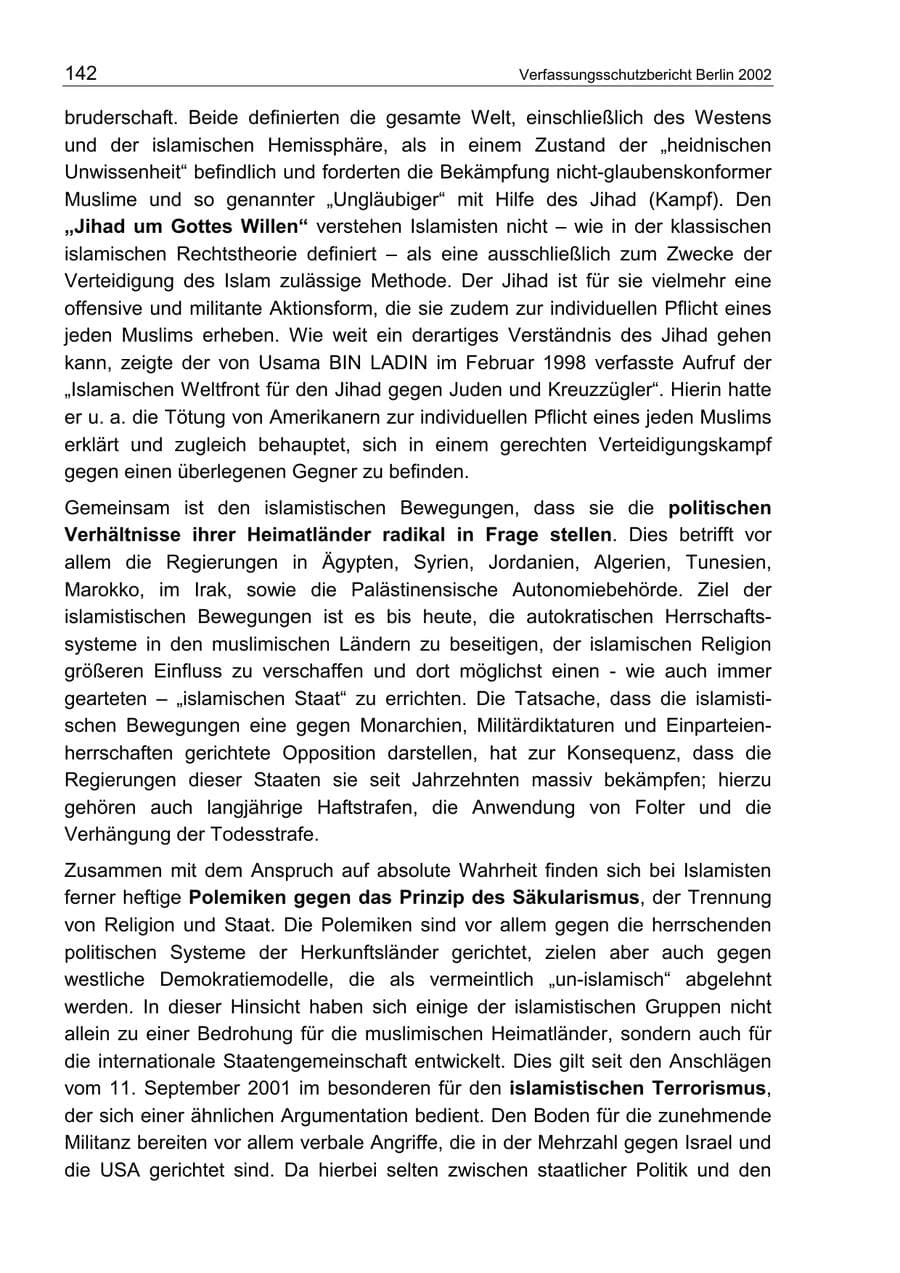 Seite 146 des Verfassungsschutzbericht 2002 Berlin