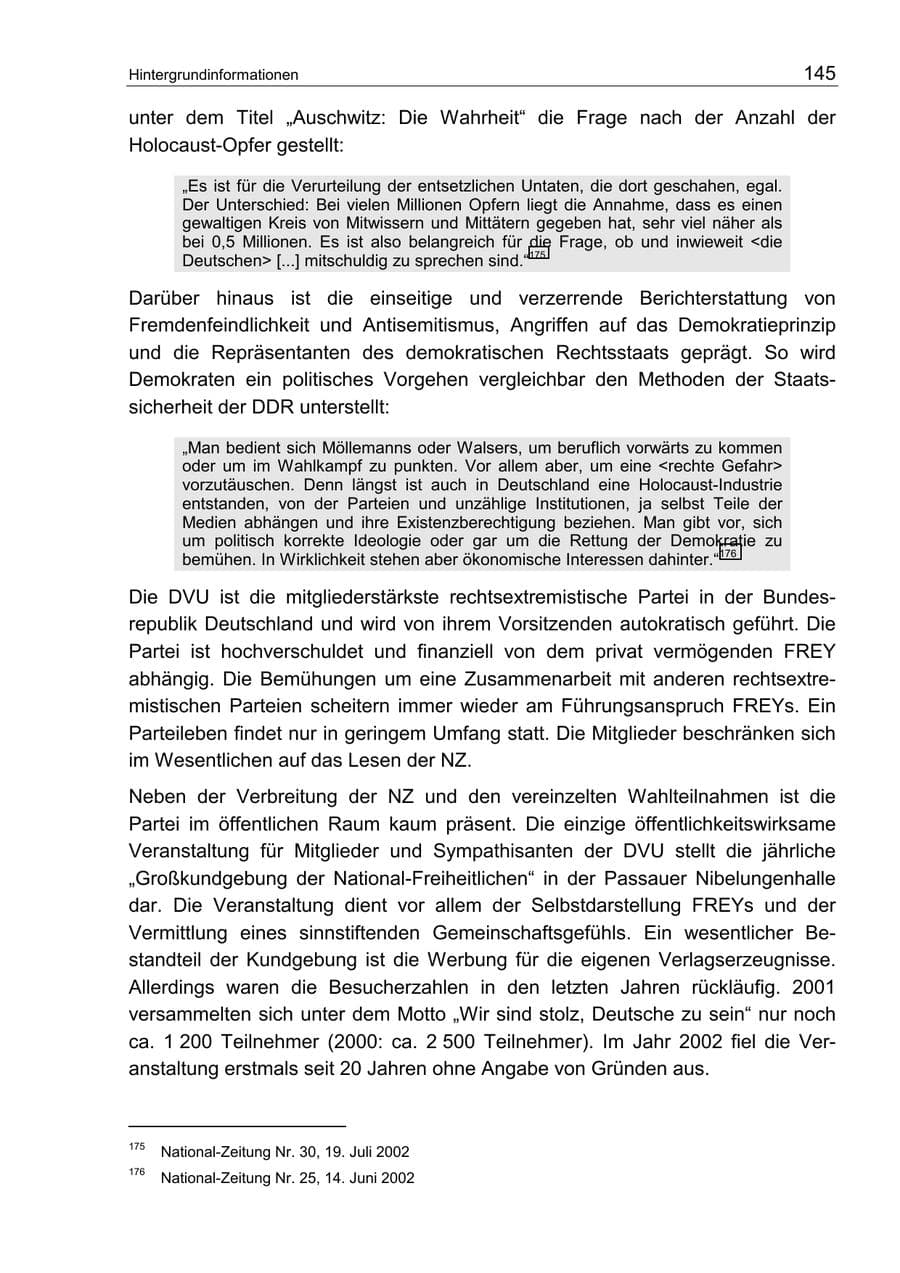 Seite 149 des Verfassungsschutzbericht 2002 Berlin