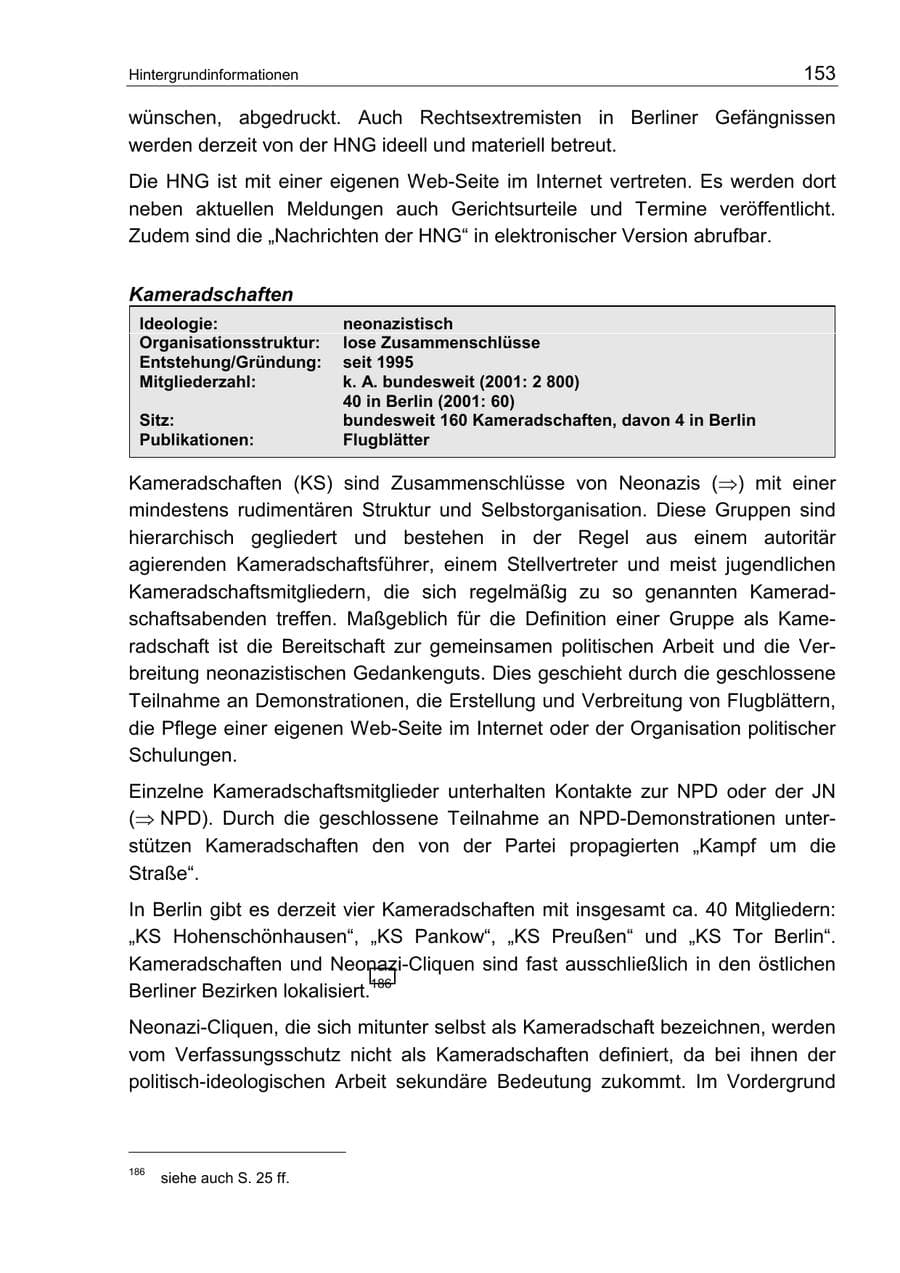 Seite 157 des Verfassungsschutzbericht 2002 Berlin
