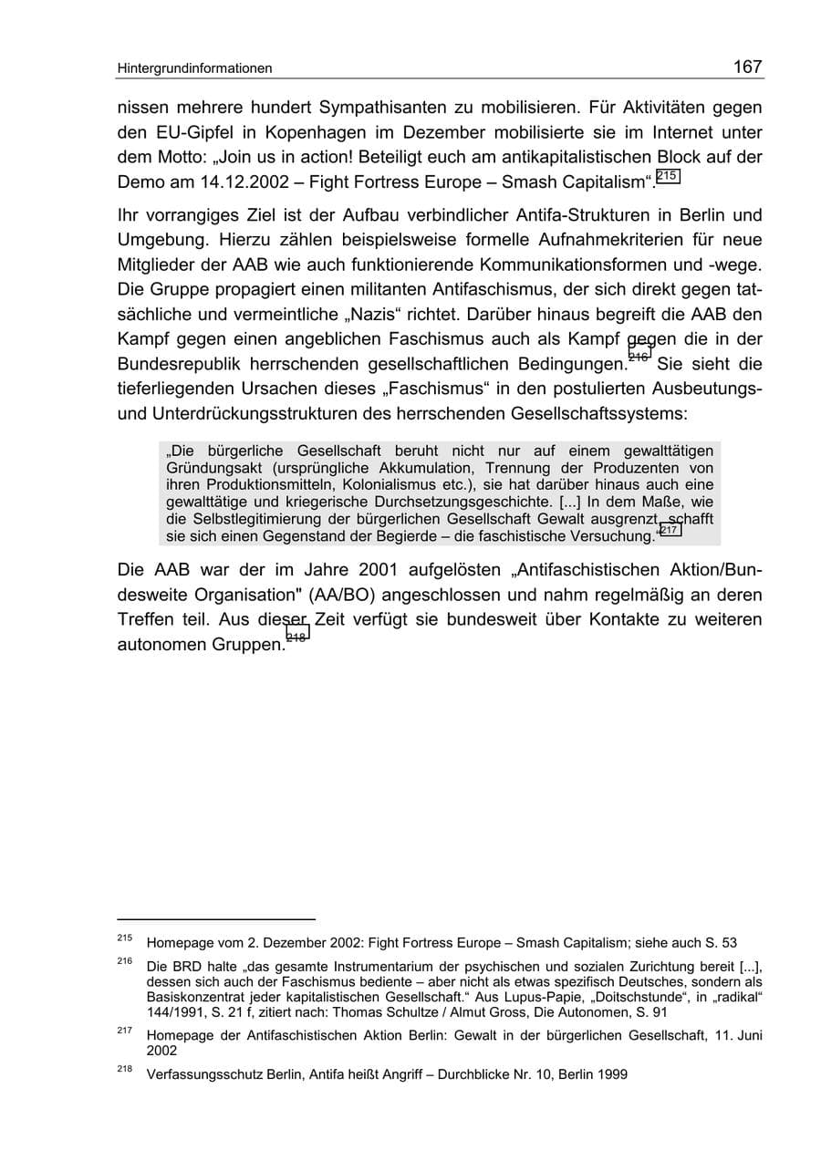 Seite 171 des Verfassungsschutzbericht 2002 Berlin