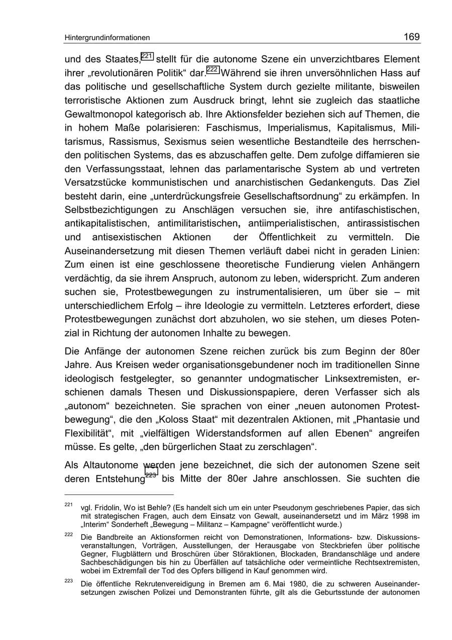 Seite 173 des Verfassungsschutzbericht 2002 Berlin
