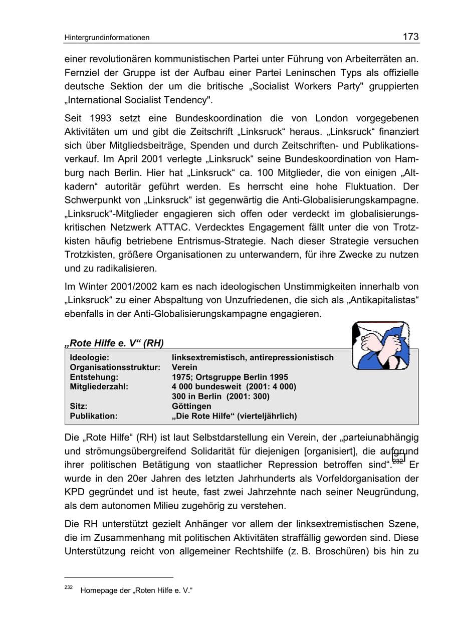 Seite 177 des Verfassungsschutzbericht 2002 Berlin