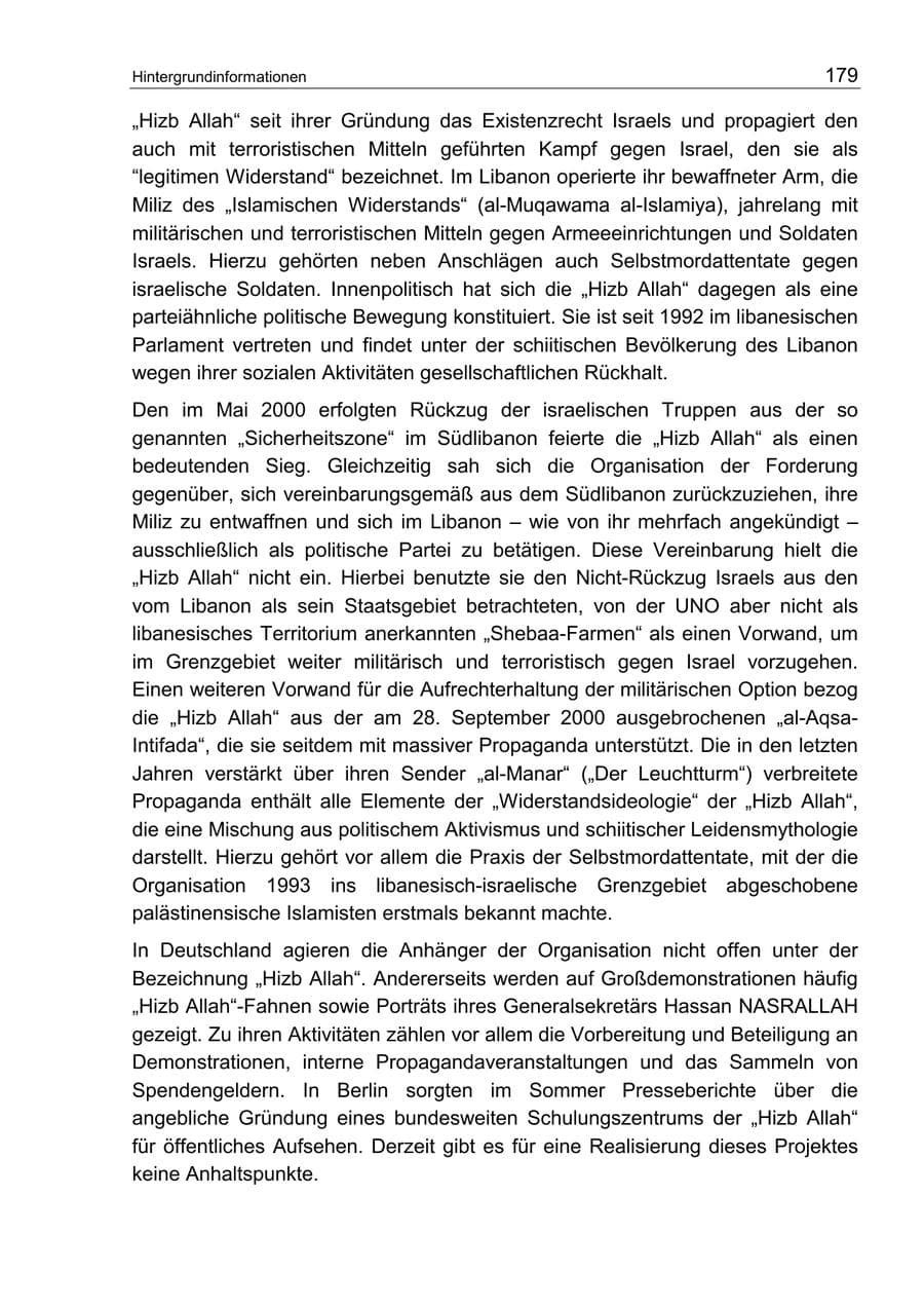 Seite 183 des Verfassungsschutzbericht 2002 Berlin