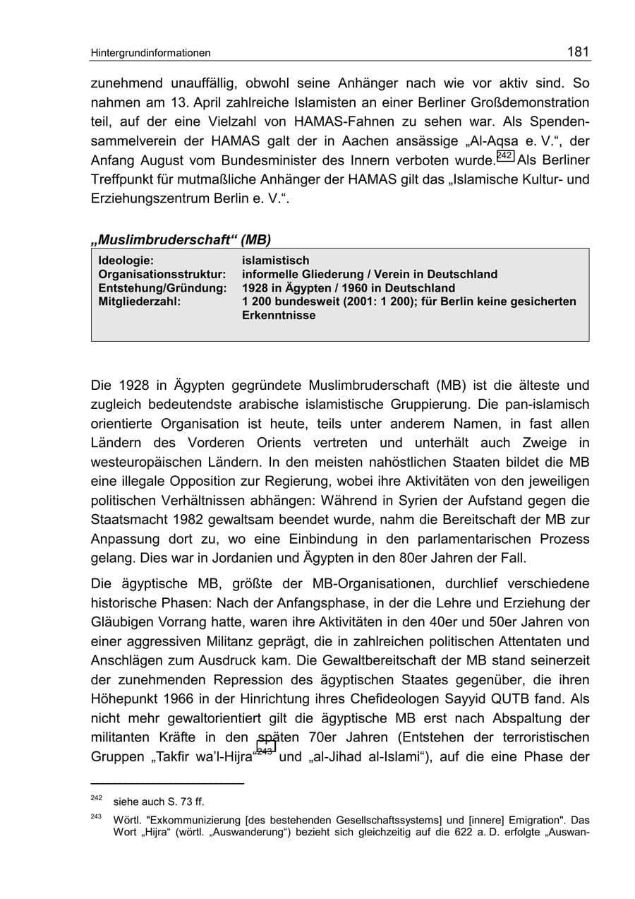 Seite 185 des Verfassungsschutzbericht 2002 Berlin