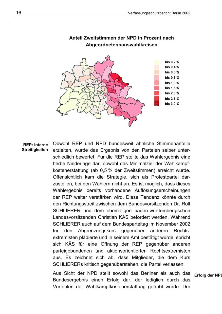 Seite 20 des Verfassungsschutzbericht 2002 Berlin