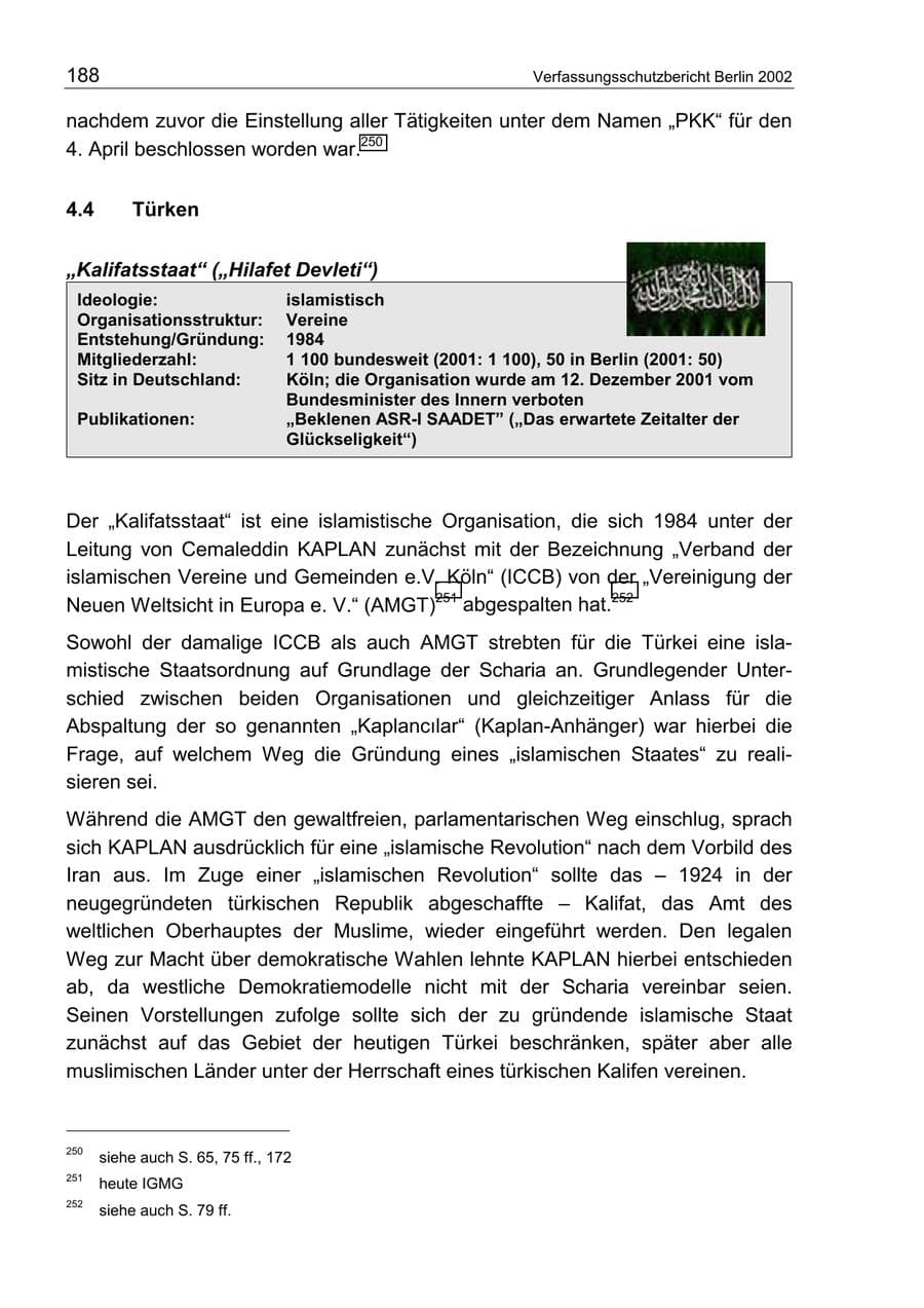 Seite 192 des Verfassungsschutzbericht 2002 Berlin
