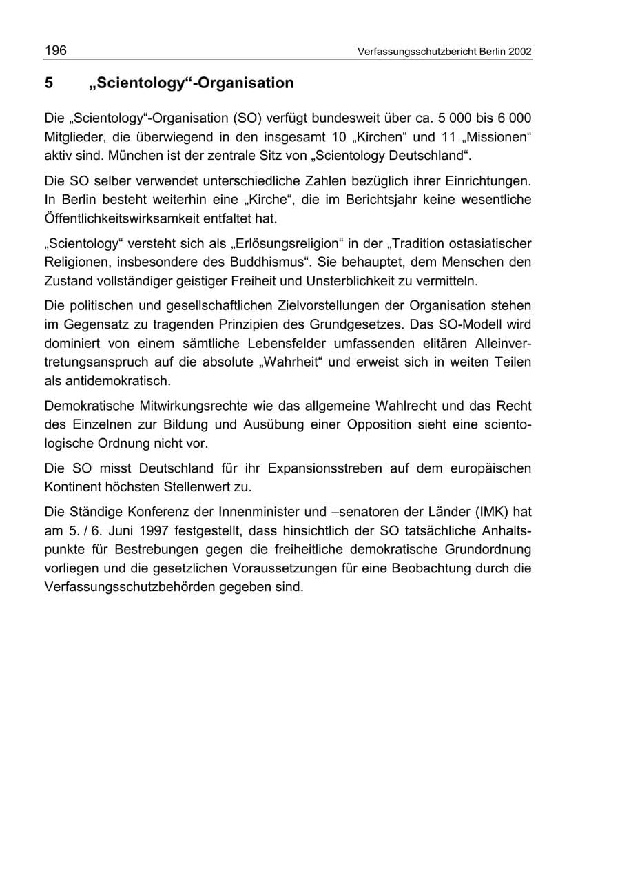 Seite 200 des Verfassungsschutzbericht 2002 Berlin